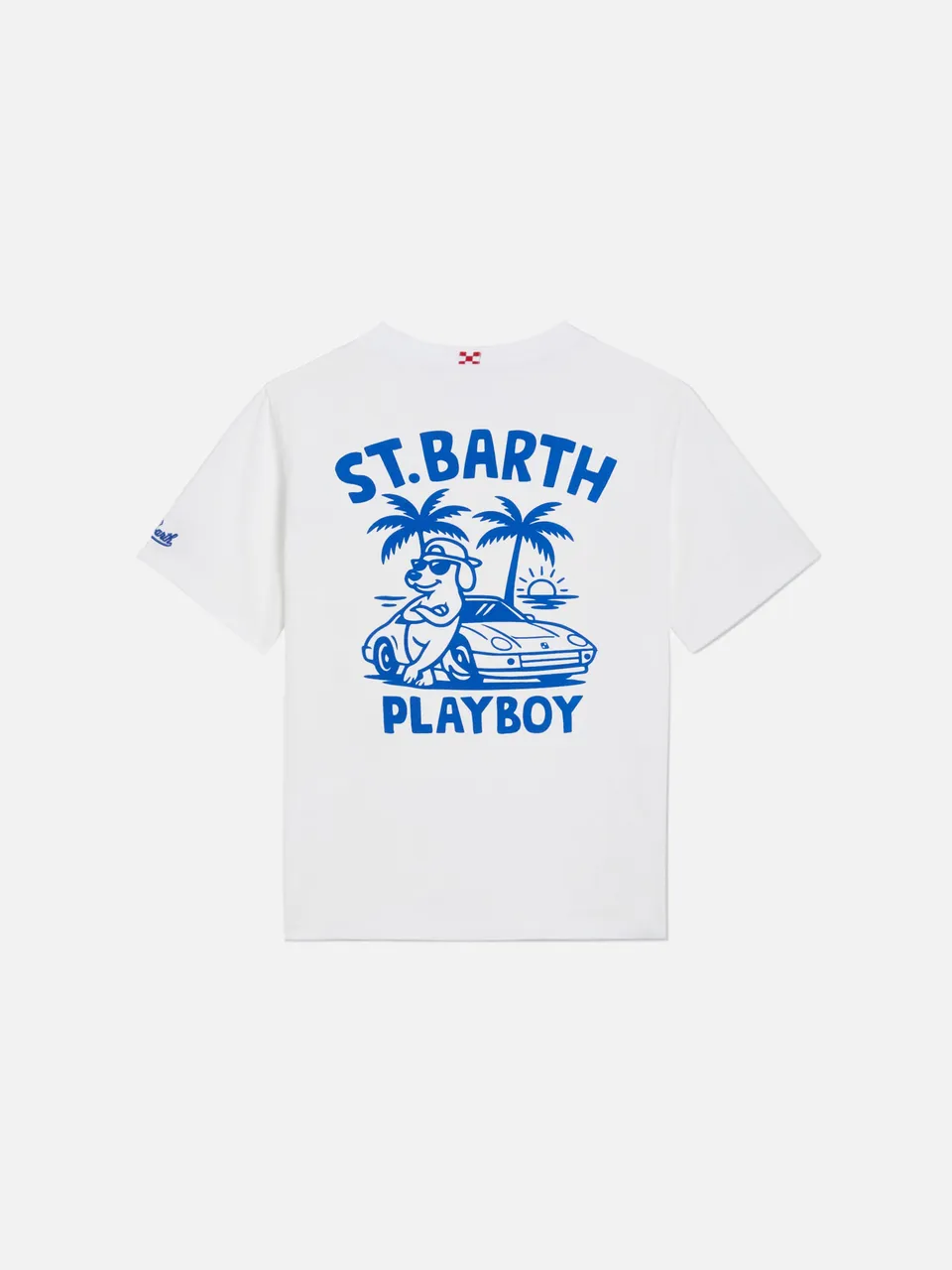 mc2-saint-barth-t-shirt-portland-jr-bambino-bianca-con-maxi-stampa-playboy image 1