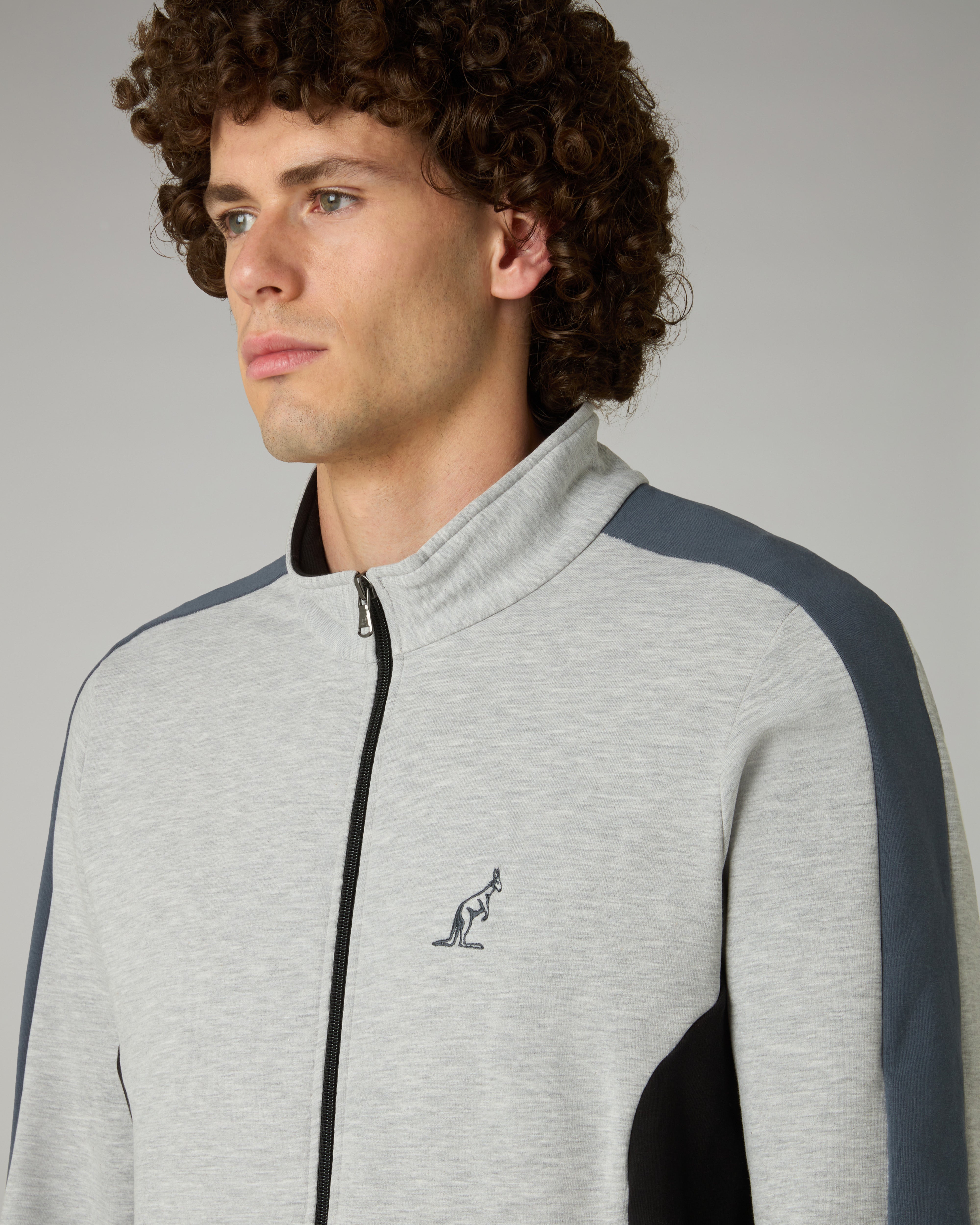 australian-echo-tracksuit-tuta-felpa-garzata-grigio-melange-made-in-italy image 5