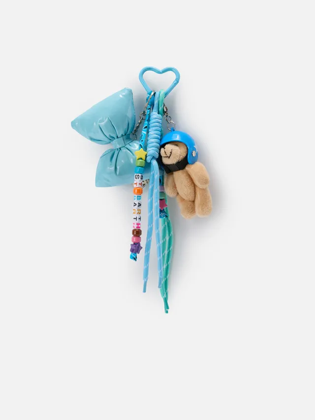 mc2-saint-barth-funny-charm-con-fiocco-imbottito-e-teddy-decorativo-azzurro image 1