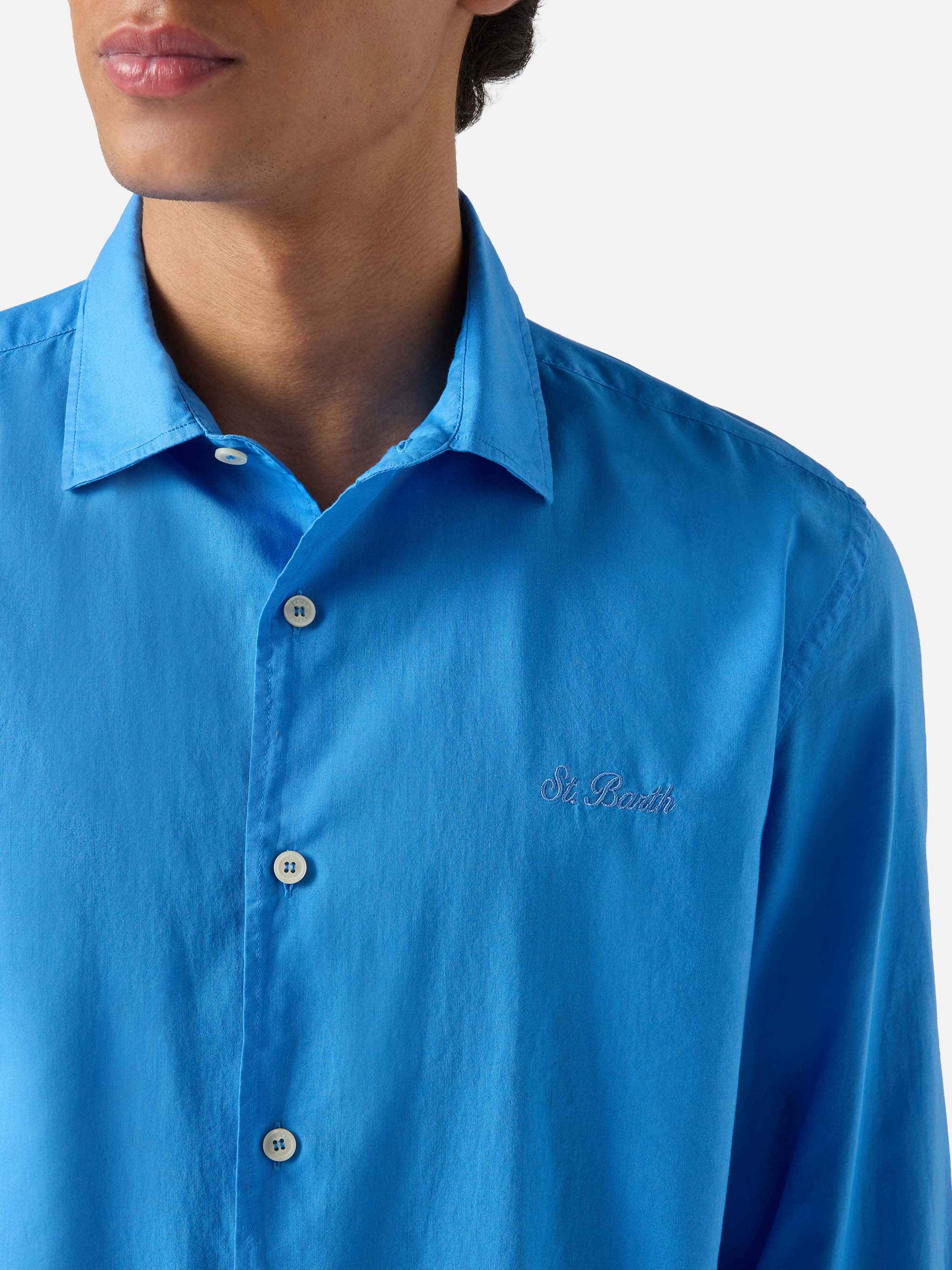 mc2-saint-barth-chemise-uomo-in-voile-di-cotone-blu image 2