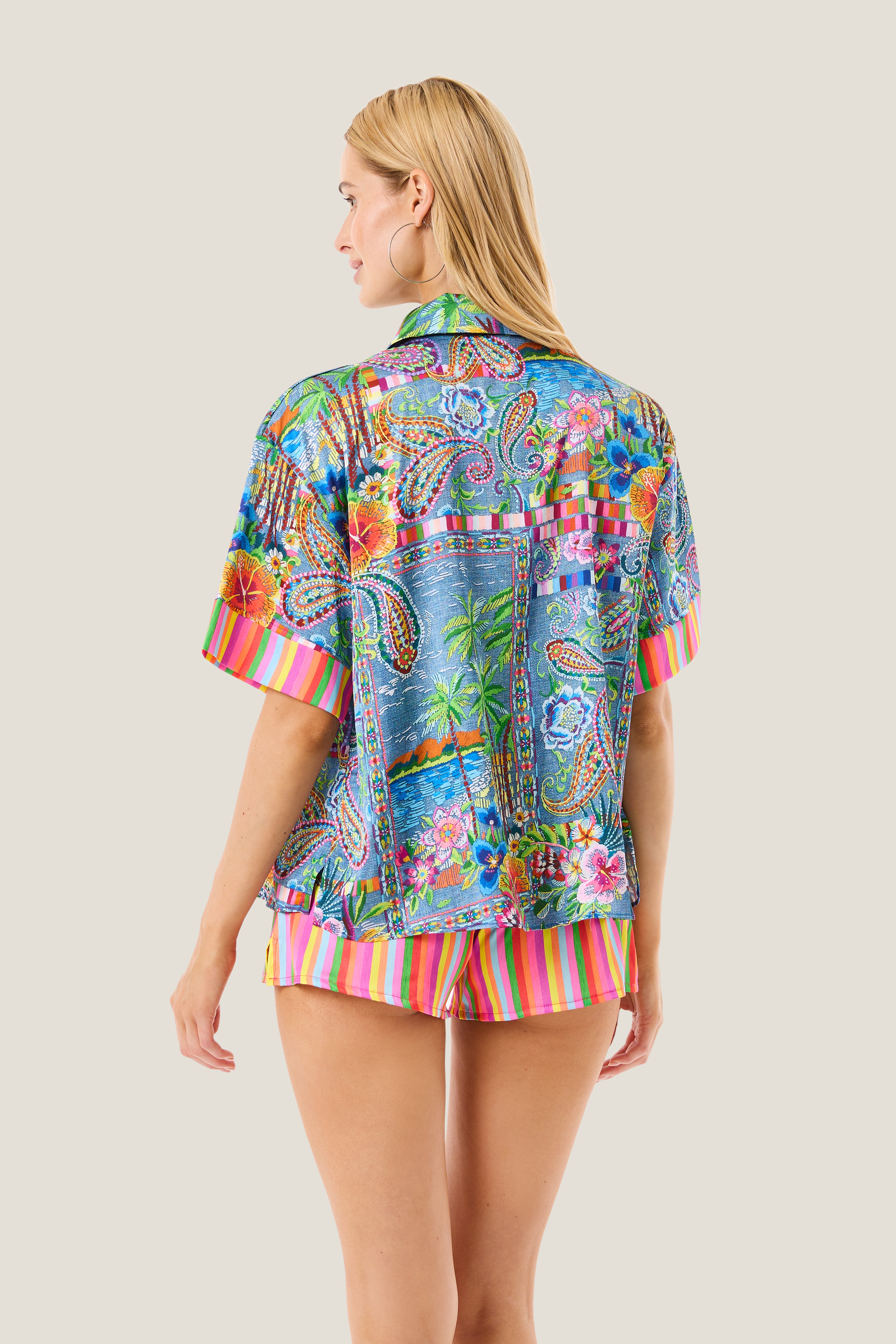 4giveness-camicia-manica-denim-mexican-camicia-cover-up-donna image 2