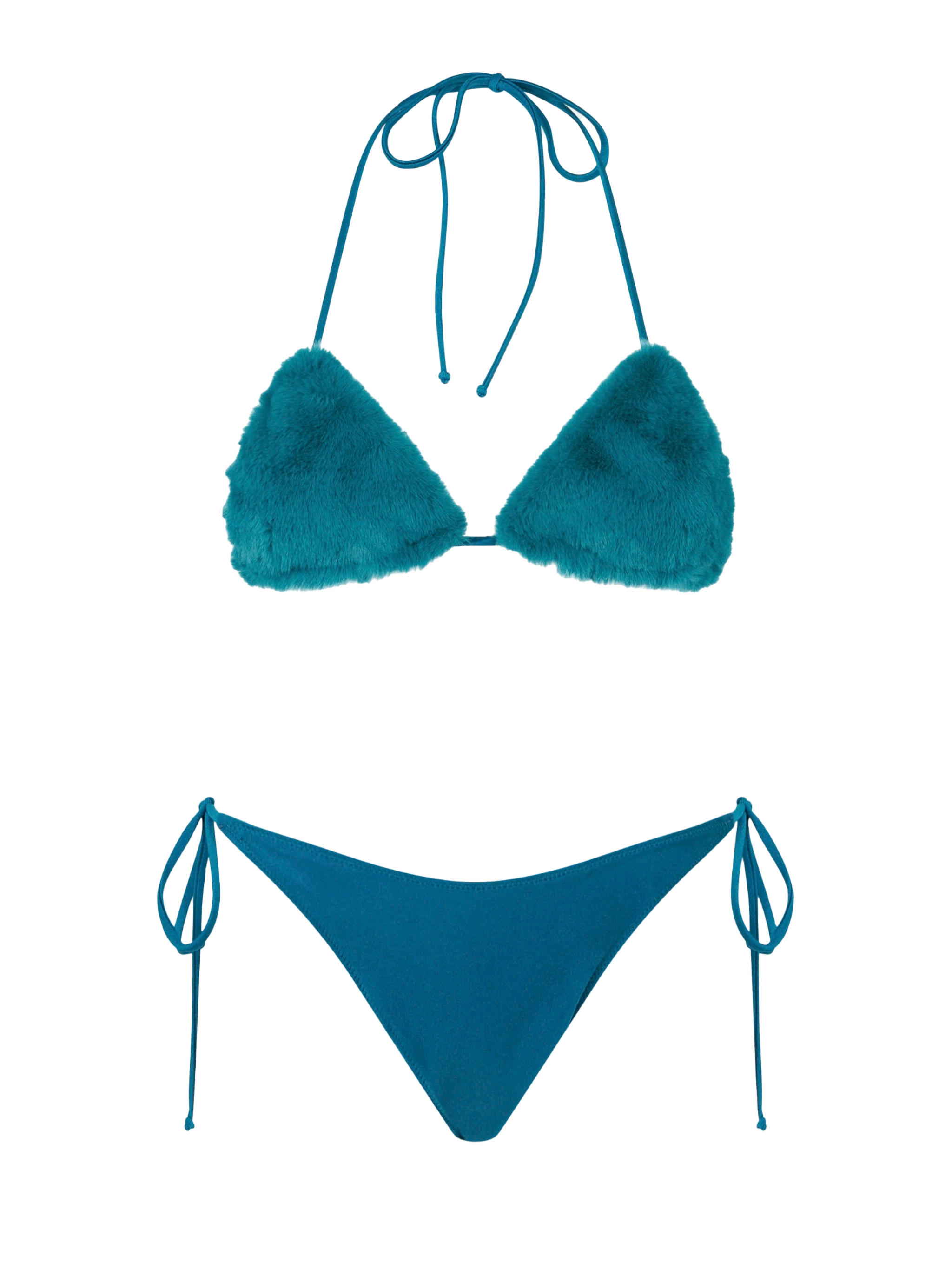 mc2-saint-barth-leah-marielle-bikini-triangolo-donna-effetto-pelliccia-verde-tea image 1