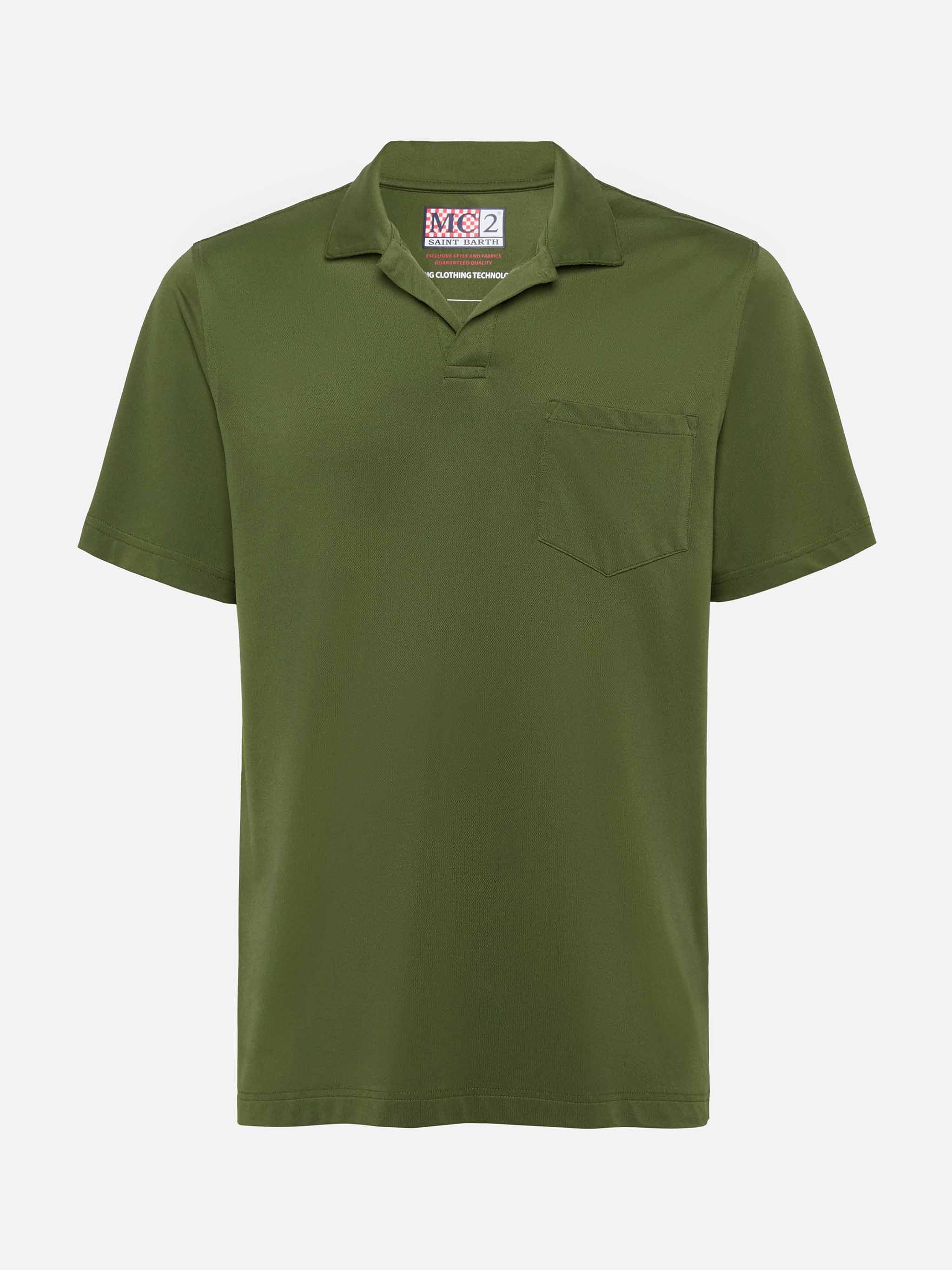 mc2-saint-barth-polo-camber-in-piqu-tecnico-verde-militare-tinta-unita-uomo-mezz image 4