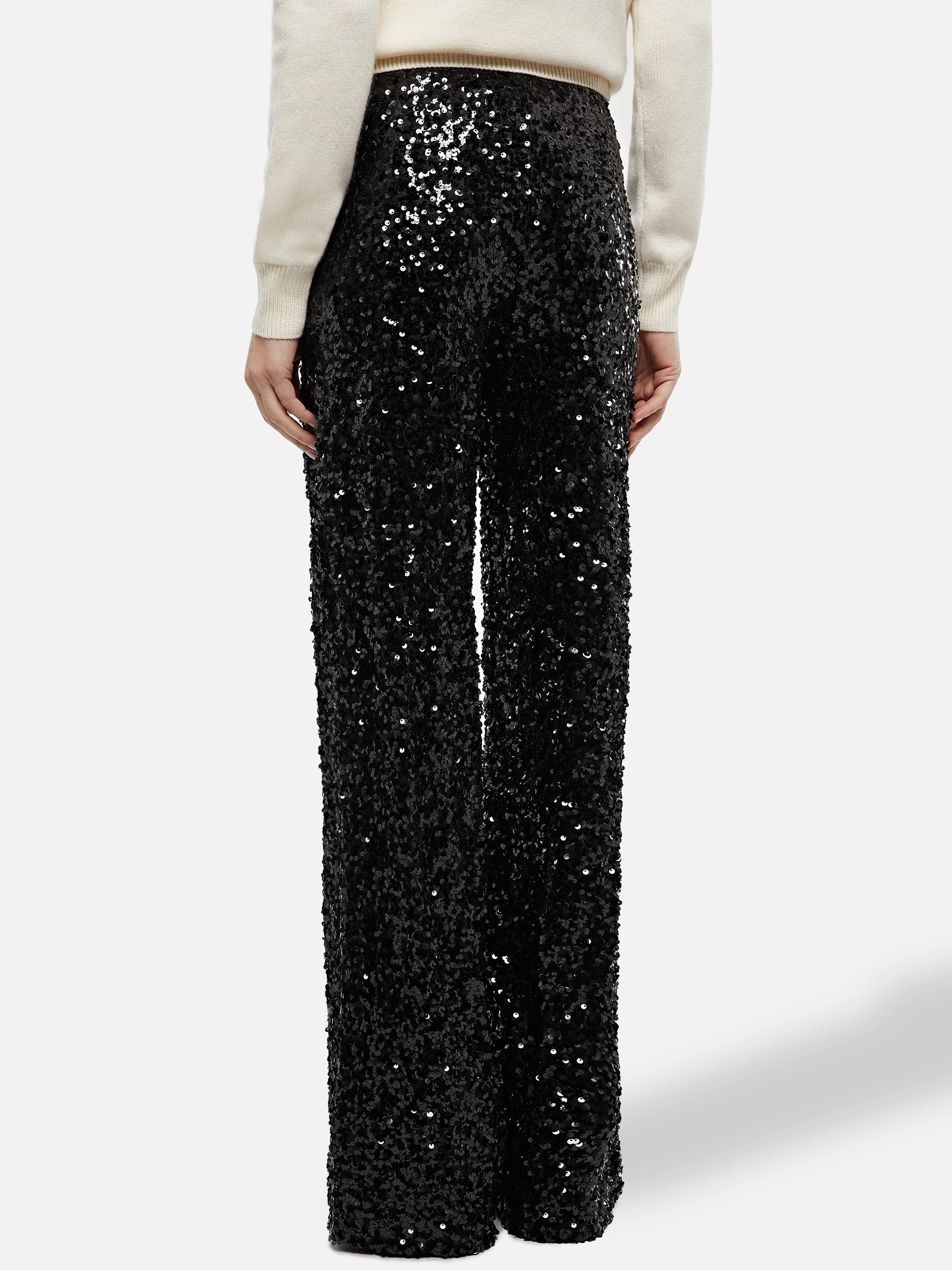 mc2-saint-barth-pantaloni-lucette-a-gamba-ampia-paillettes-nere-lcu001 image 6