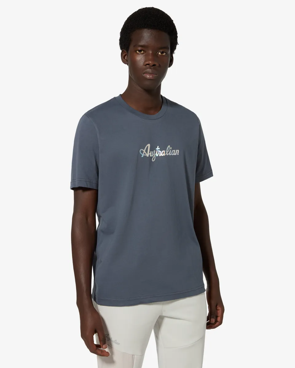 australian-urban-t-shirt-grigio-titanio-logo-olografico image 1