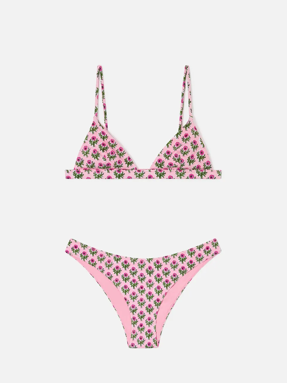 mc2-saint-barth-bikini-rylie-lido-donna-triangolo-floreale-rosa image 1