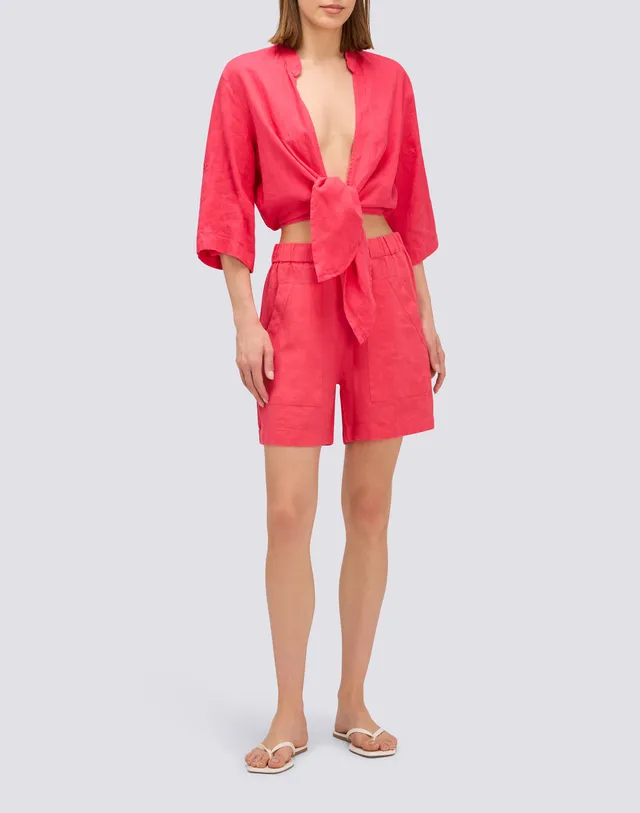 sundek-shorts-donna-in-lino-a-vita-elasticata image 1