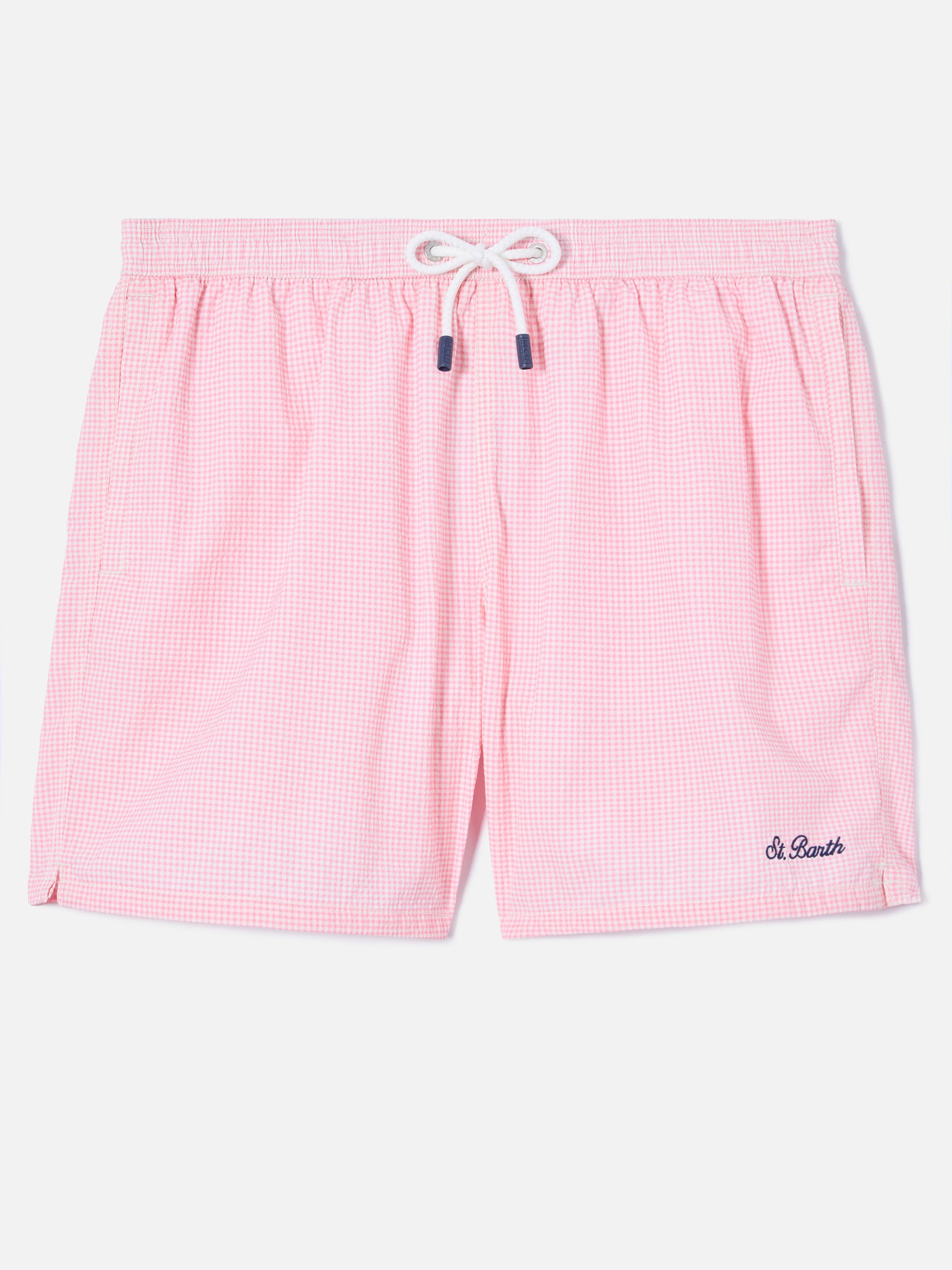 mc2-saint-barth-costume-mare-patmos-uomo-seersucker-vichy-rosa-bianco image 1