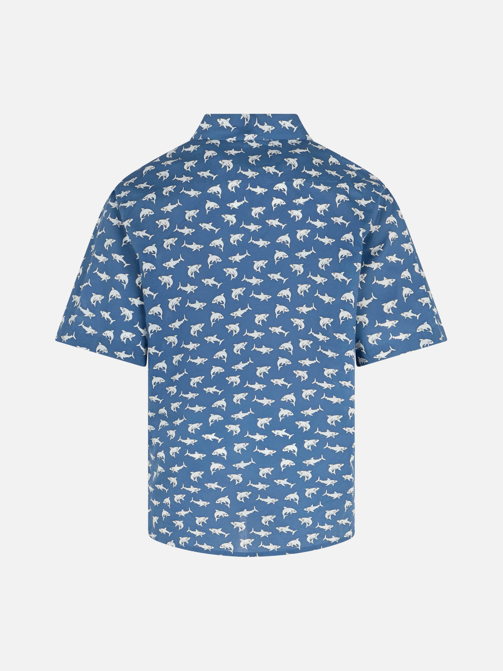 mc2-saint-barth-sharouk-camicia-boy-in-mussola-di-cotone-blue-boy-stampa-squalo image 2