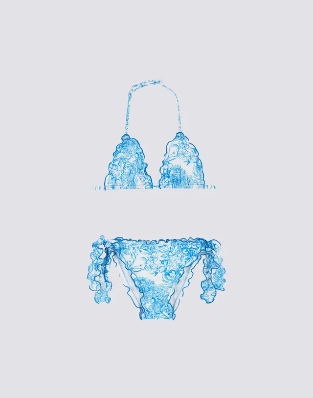 sundek-mini-bikini-bambina-magnolia-fleur-de-joie-piquet-triangolo image 1