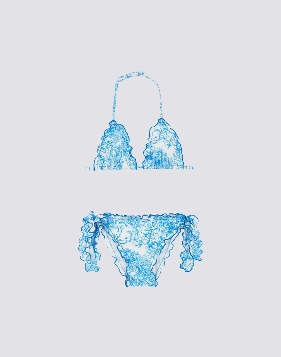 sundek-mini-bikini-bambina-magnolia-fleur-de-joie-piquet-triangolo image 1