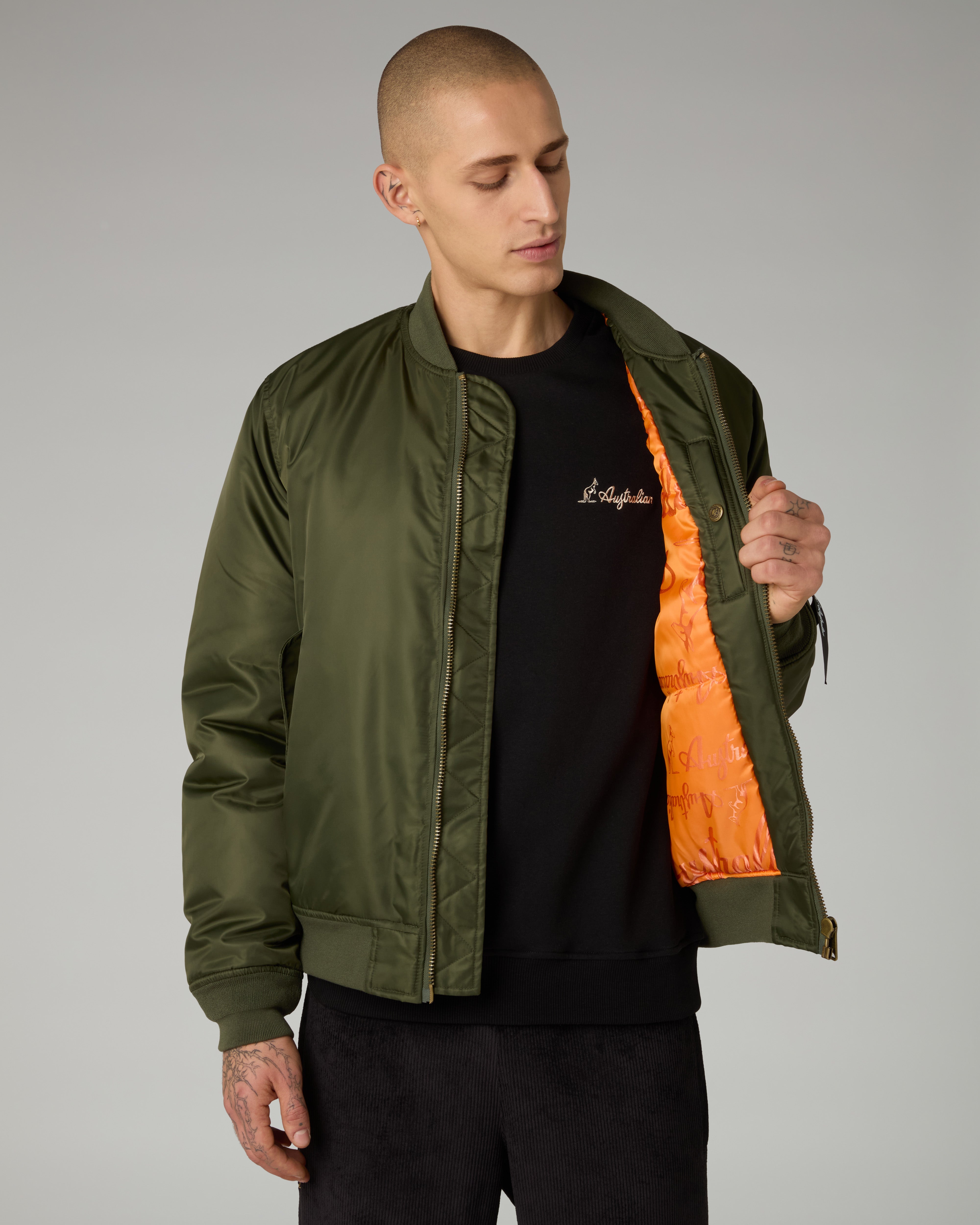 australian-archive-bomber-jacket-in-twill-di-nylon-con-fodera-jacquard image 6