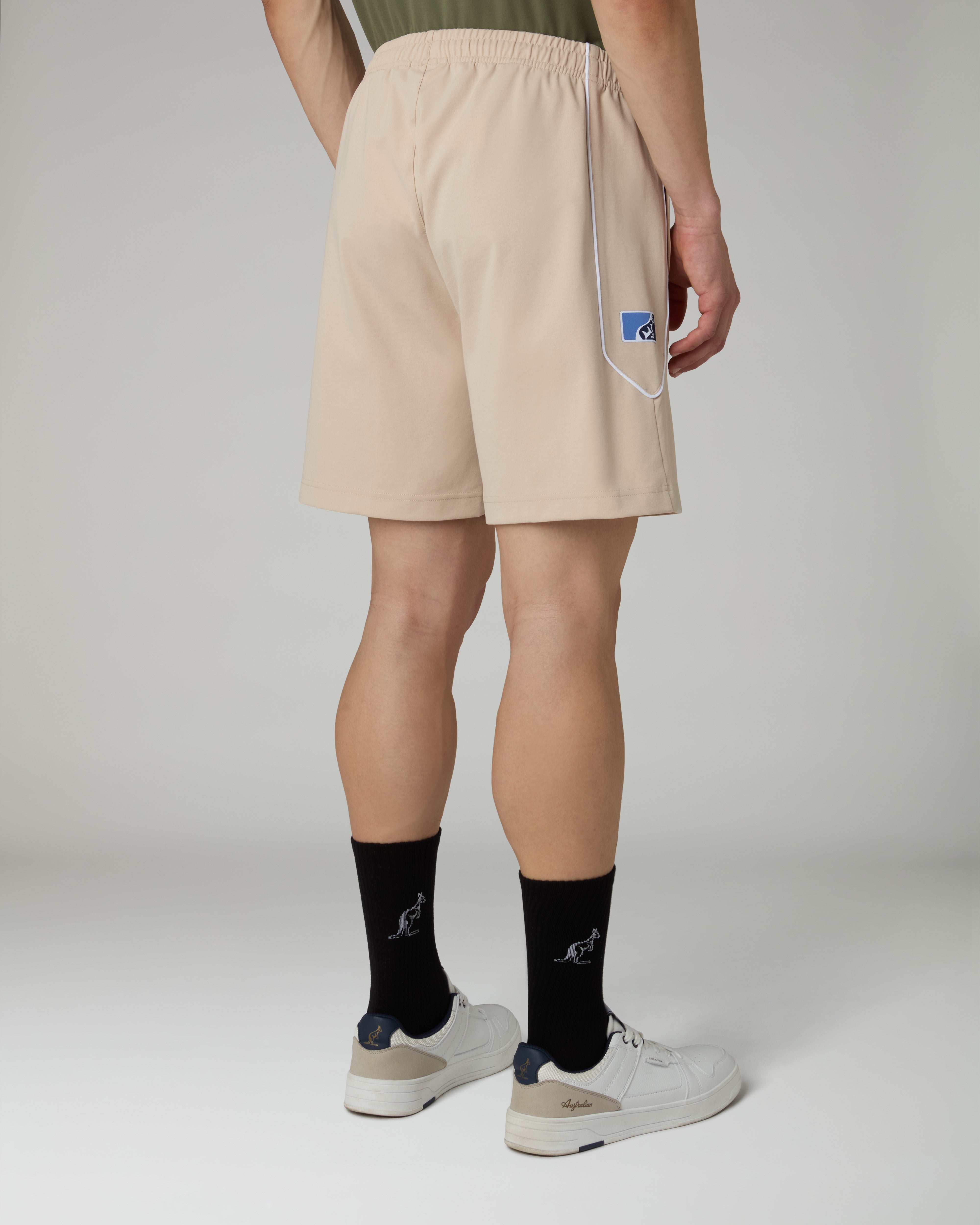 australian-league-slate-short-short-sportivo-in-cotone-sabbia image 3