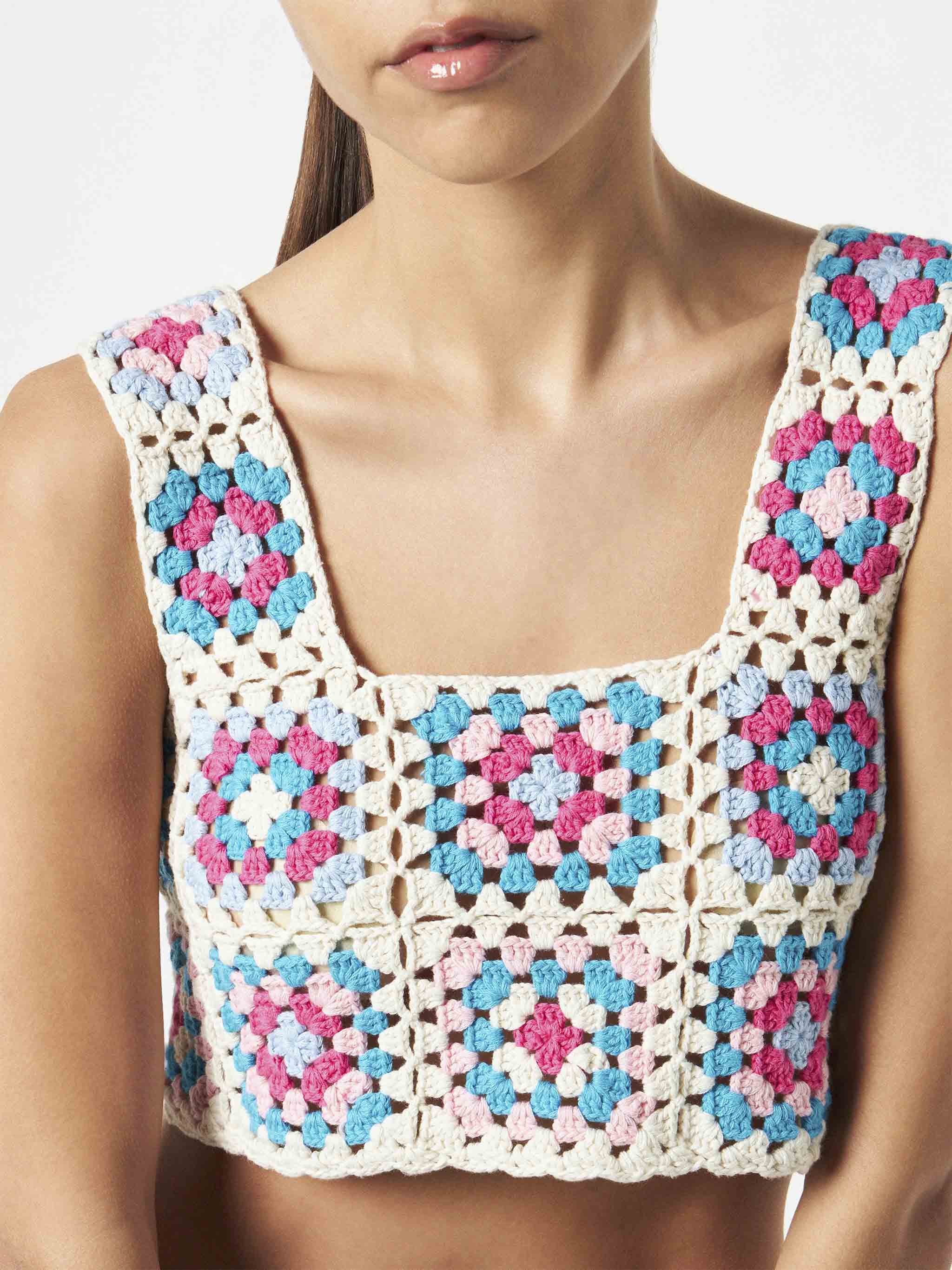 mc2-saint-barth-halima-top-crochet-multicolore-bianco image 3