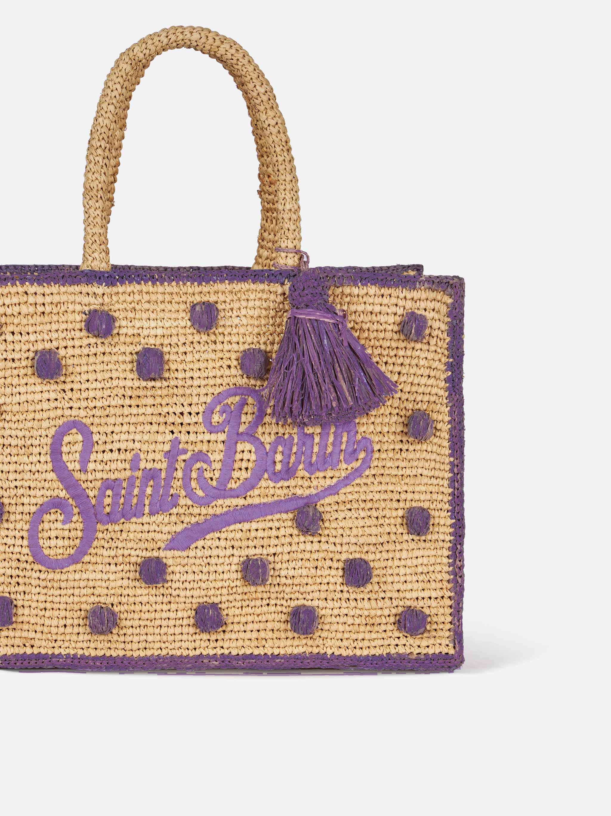 mc2-saint-barth-colette-borsa-rafia-spugna-a-pois-rosa image 2