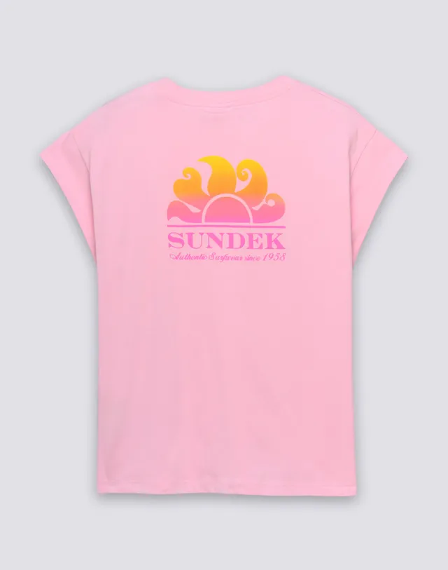 sundek-t-shirt-donna-stampa-degrad-top-boxy-goldenwave image 1