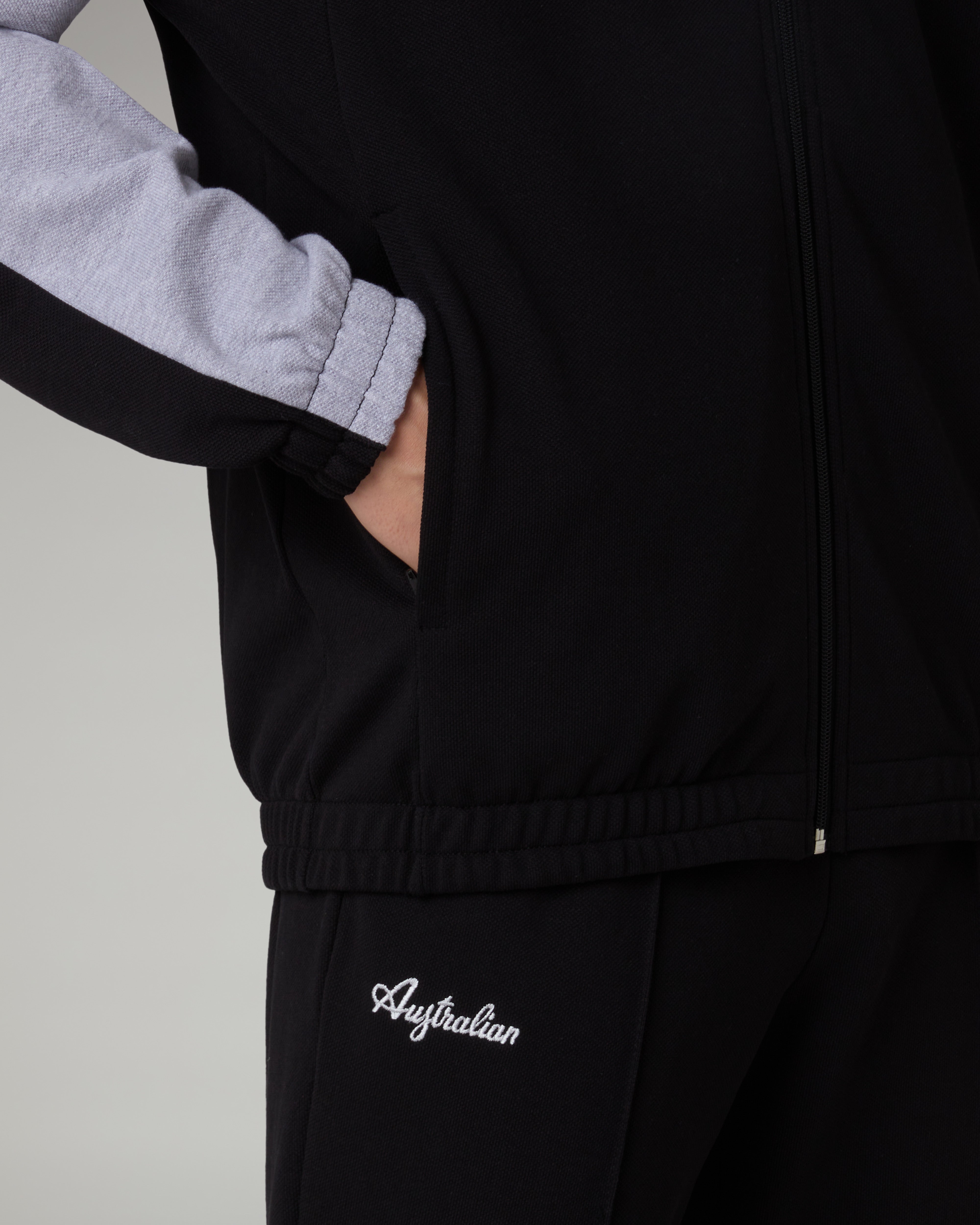 australian-posh-piquet-tracksuit-tuta-in-piquet-garzato-nero-made-in-italy image 5