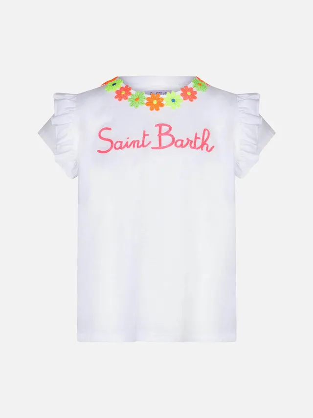 mc2-saint-barth-t-shirt-ecstasea-bambina-cotone-bianco-con-ricamo image 1