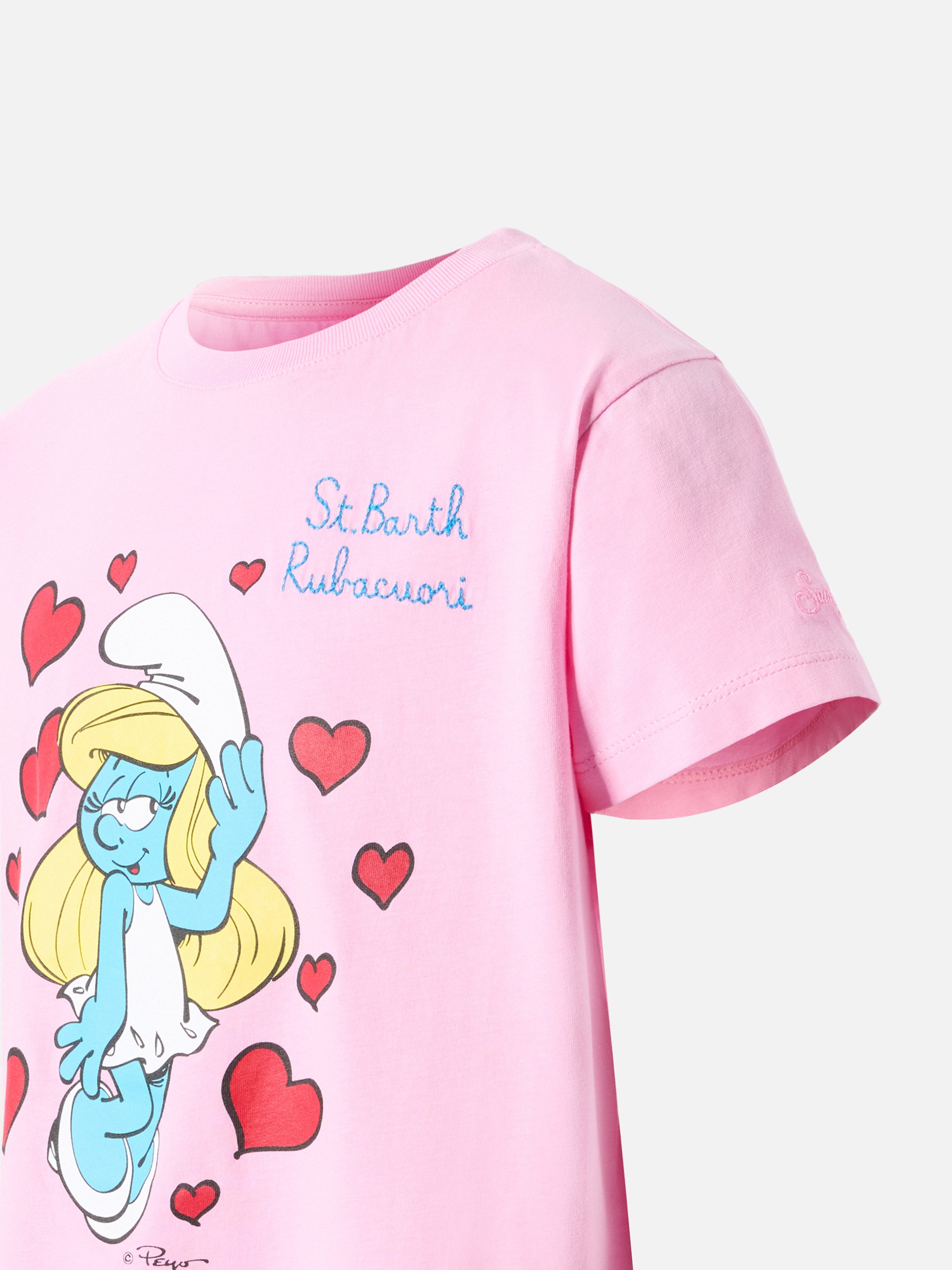 mc2-saint-barth-t-shirt-emma-bambina-rosa-puffetta-rubacuori-100-cotone image 3