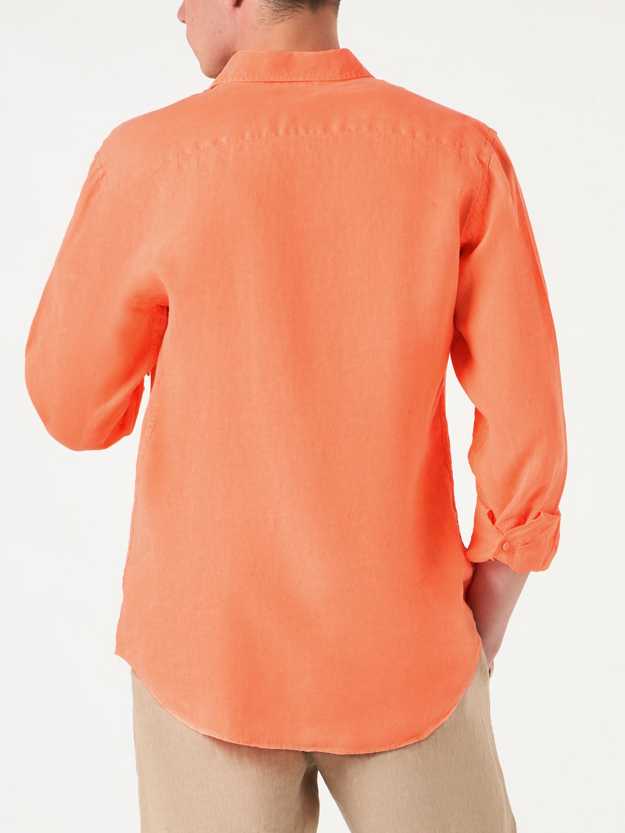 mc2-saint-barth-camicia-pamplona-uomo-in-puro-lino-arancione-fluo image 3