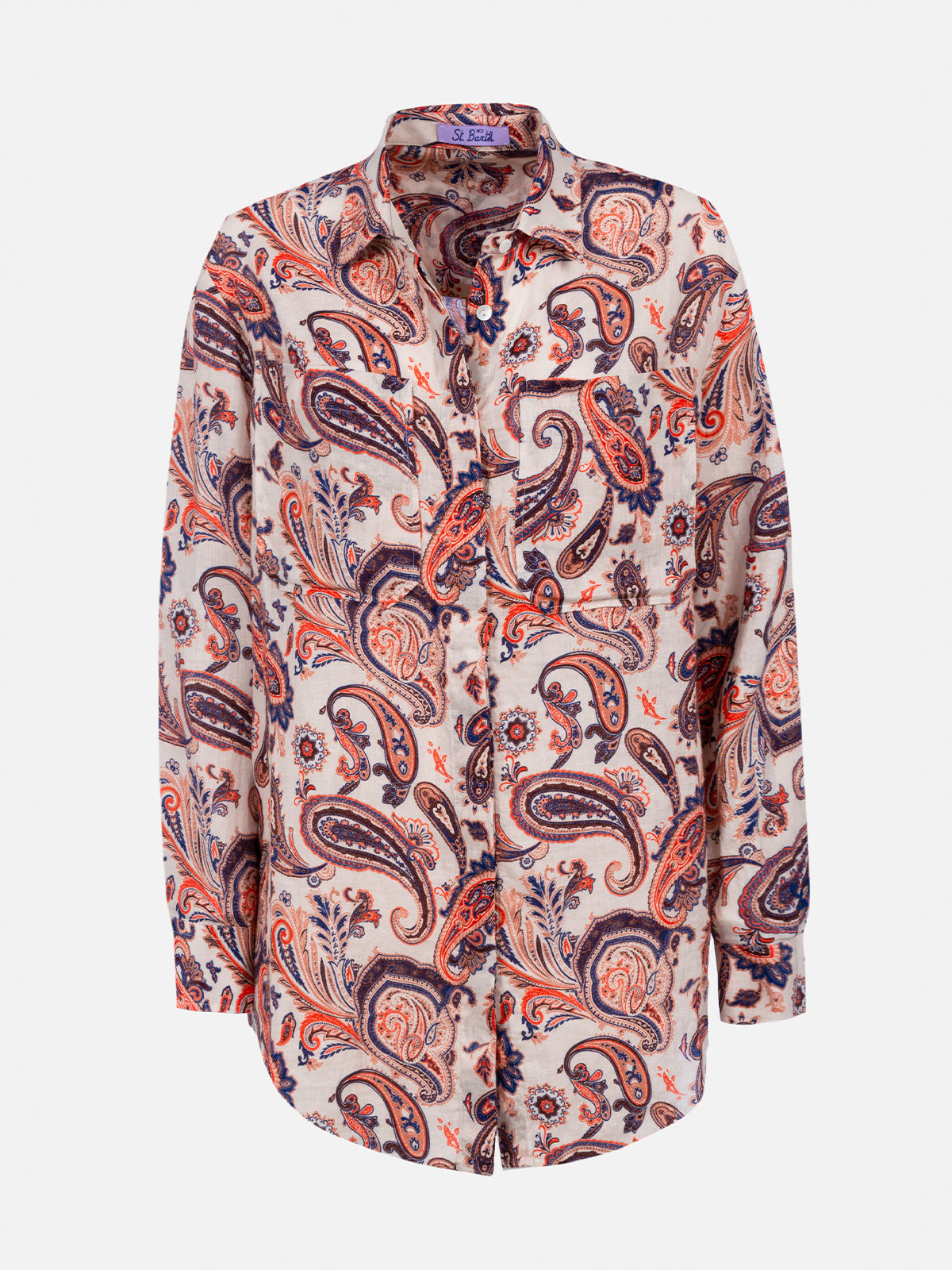 mc2-saint-barth-alodie-camicia-donna-in-lino-con-fantasia-paisley-multicolor image 5