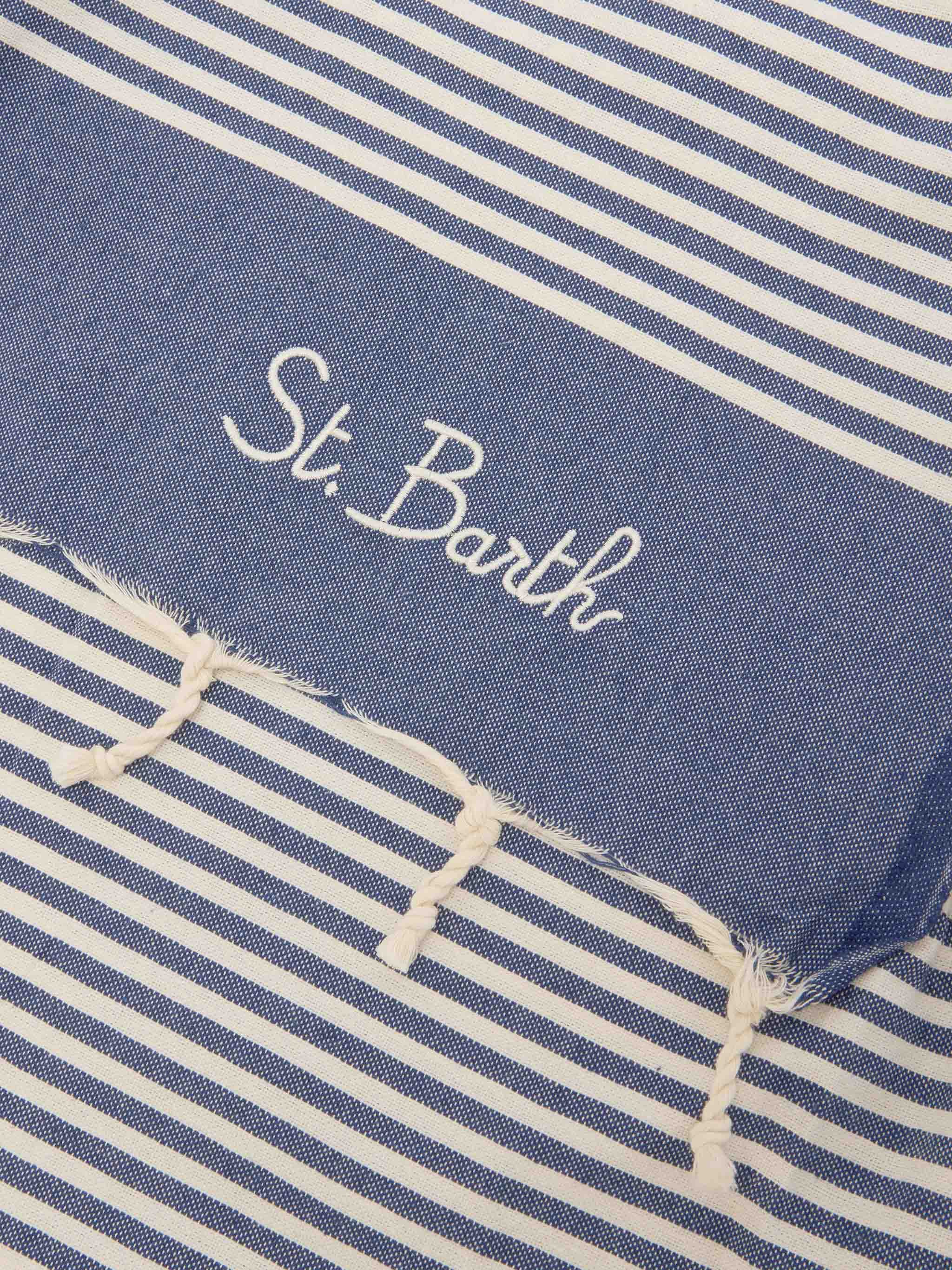 mc2-saint-barth-telo-mare-foutas-a-righe-piccole-blu-navy-e-bianche-in-cotone-ja image 2