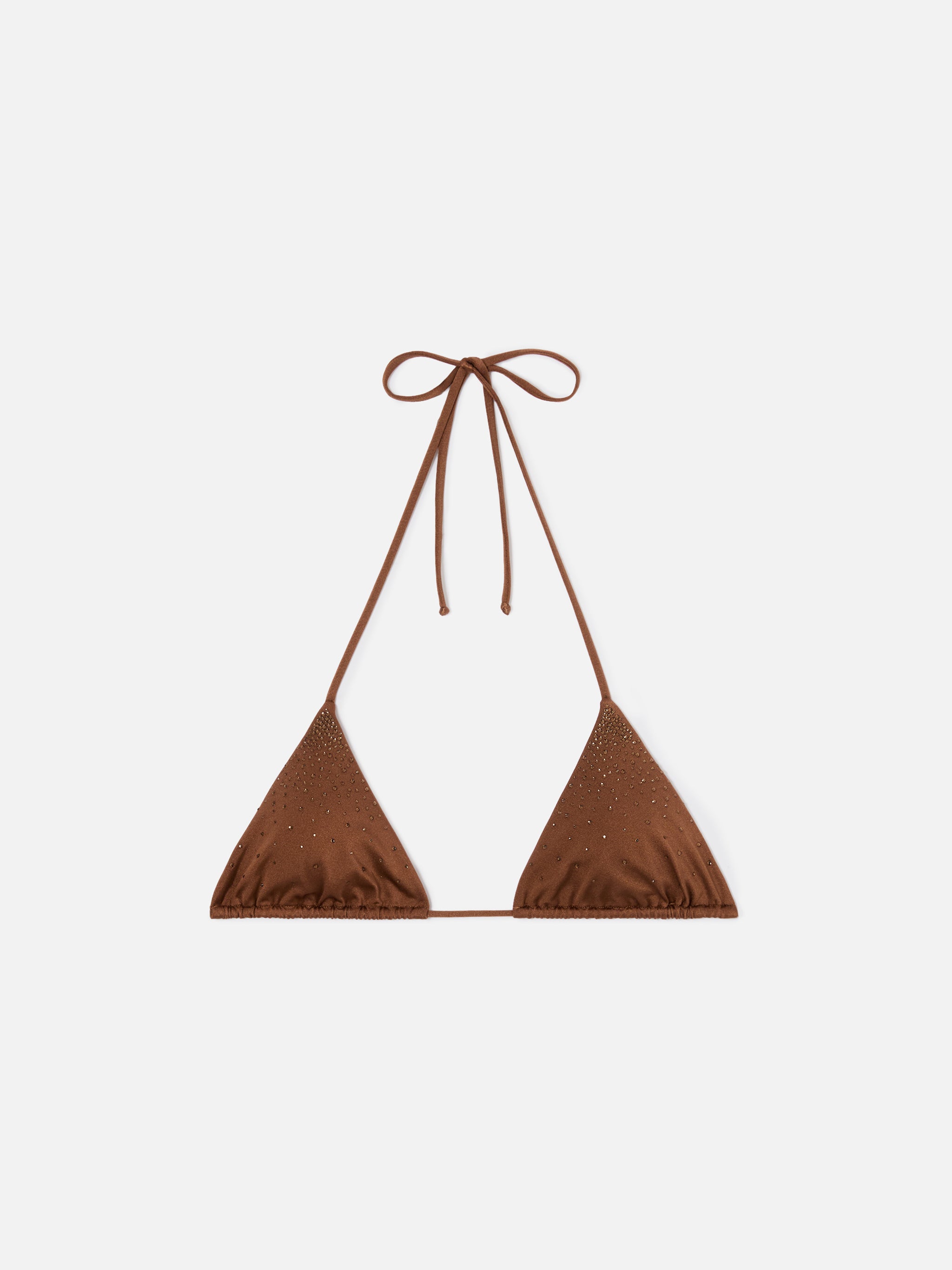 mc2-saint-barth-annabelle-top-bikini-triangolo-marrone-con-strass image 1