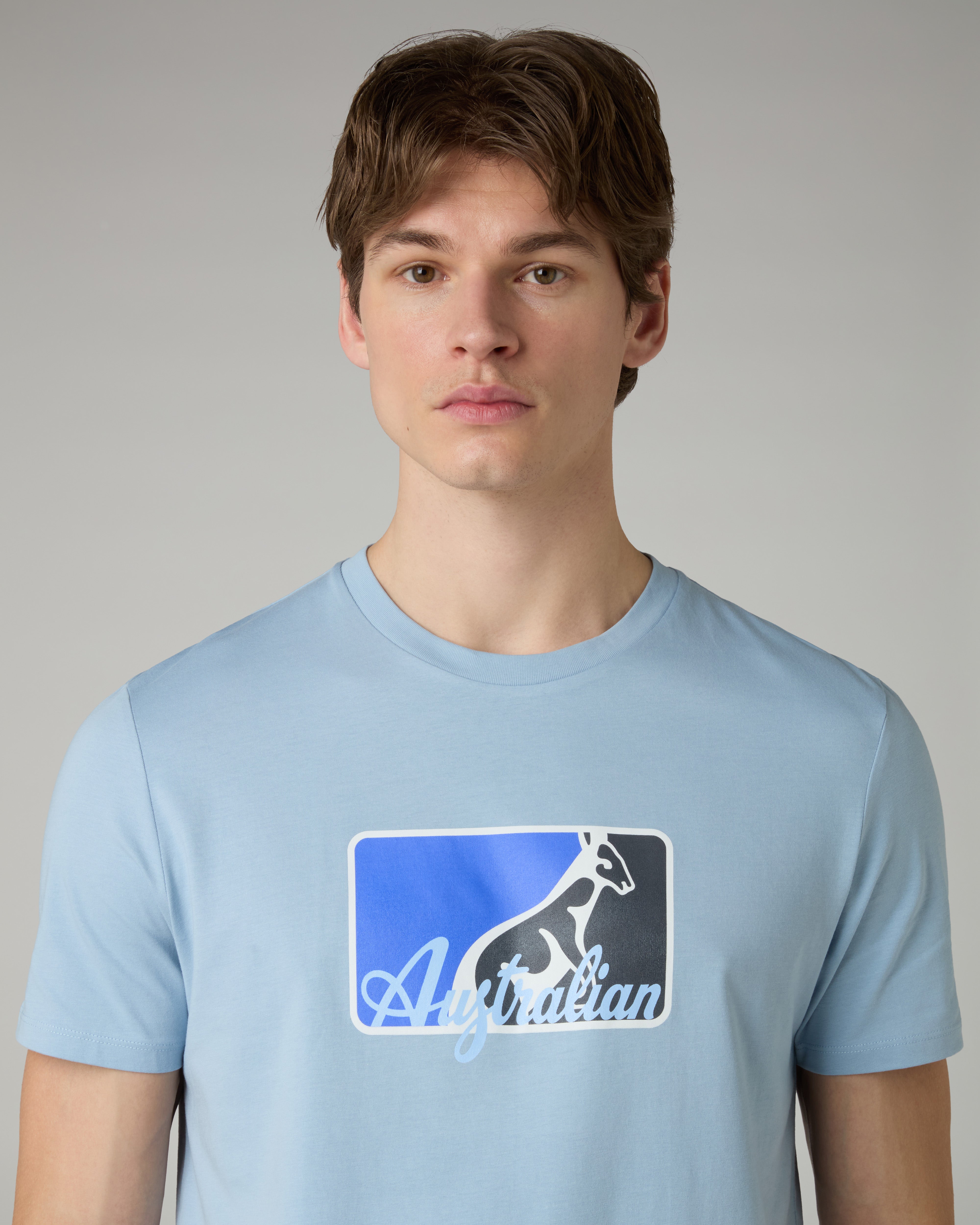 australian-league-t-shirt-in-cotone-azzurro-pastello image 4