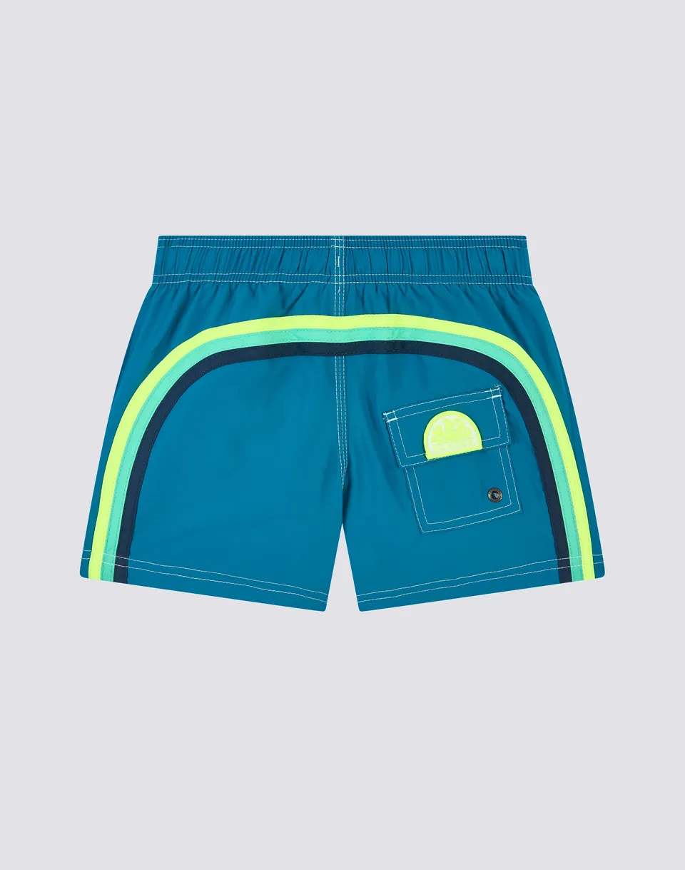 sundek-b504bdrt300-costume-mare-bambino-corto-con-arcobaleno-in-repreve image 1