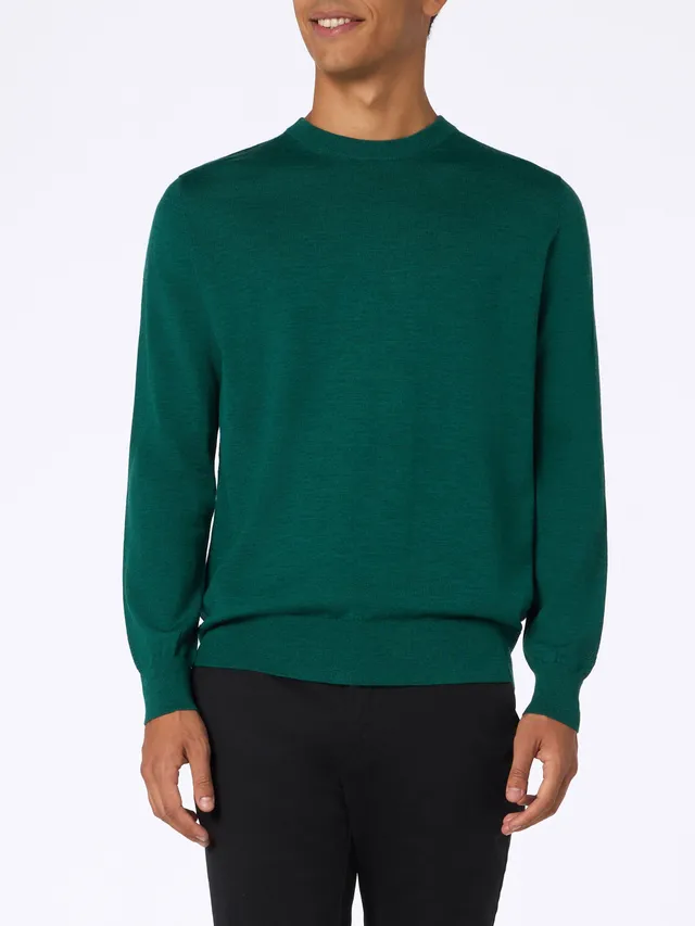 mc2-saint-barth-regent-maglione-girocollo-uomo-100-lana-merino-verde-inglese image 1