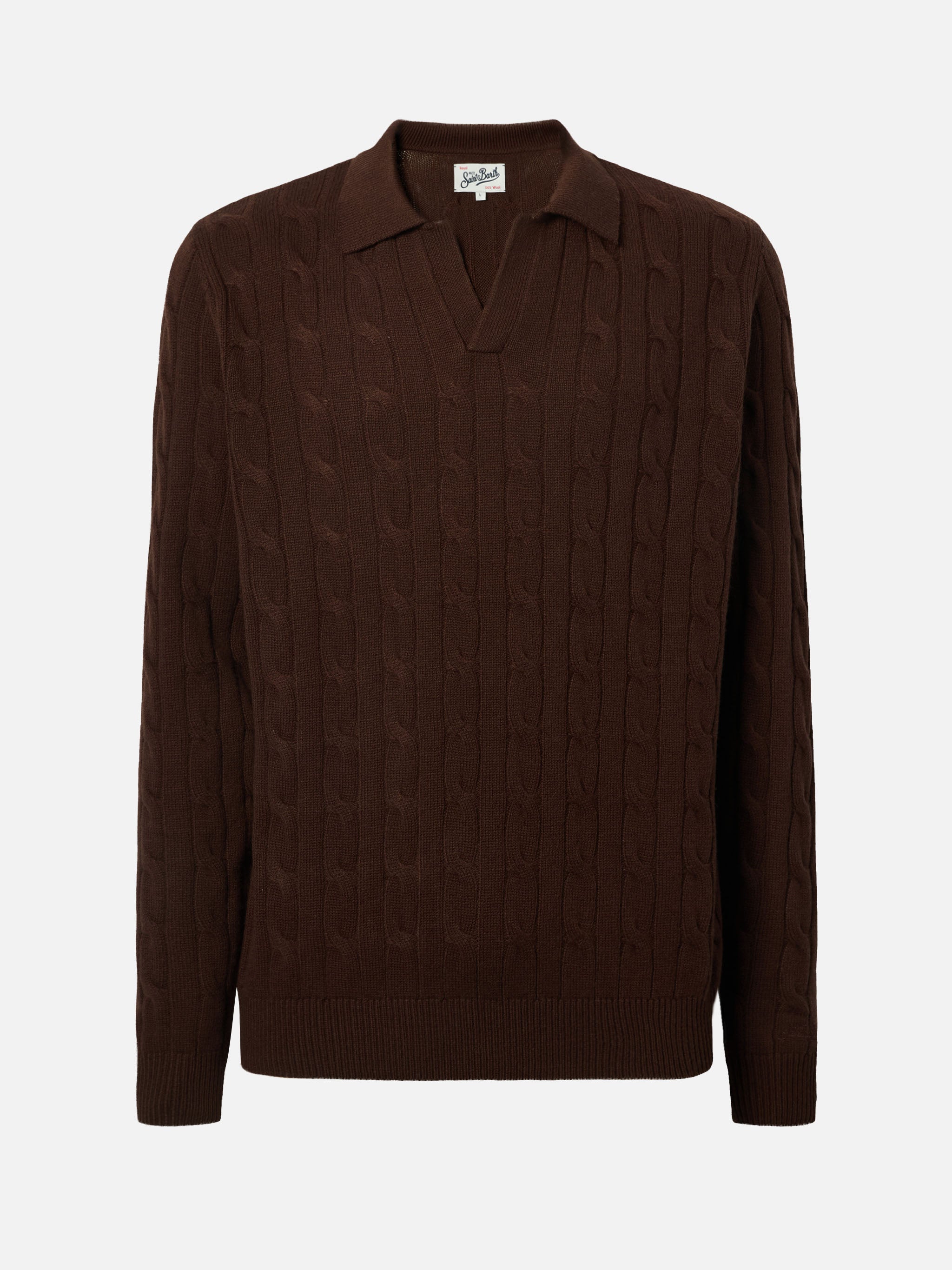 mc2-saint-barth-polo-in-maglia-downing-in-lana-marrone-da-uomo image 5