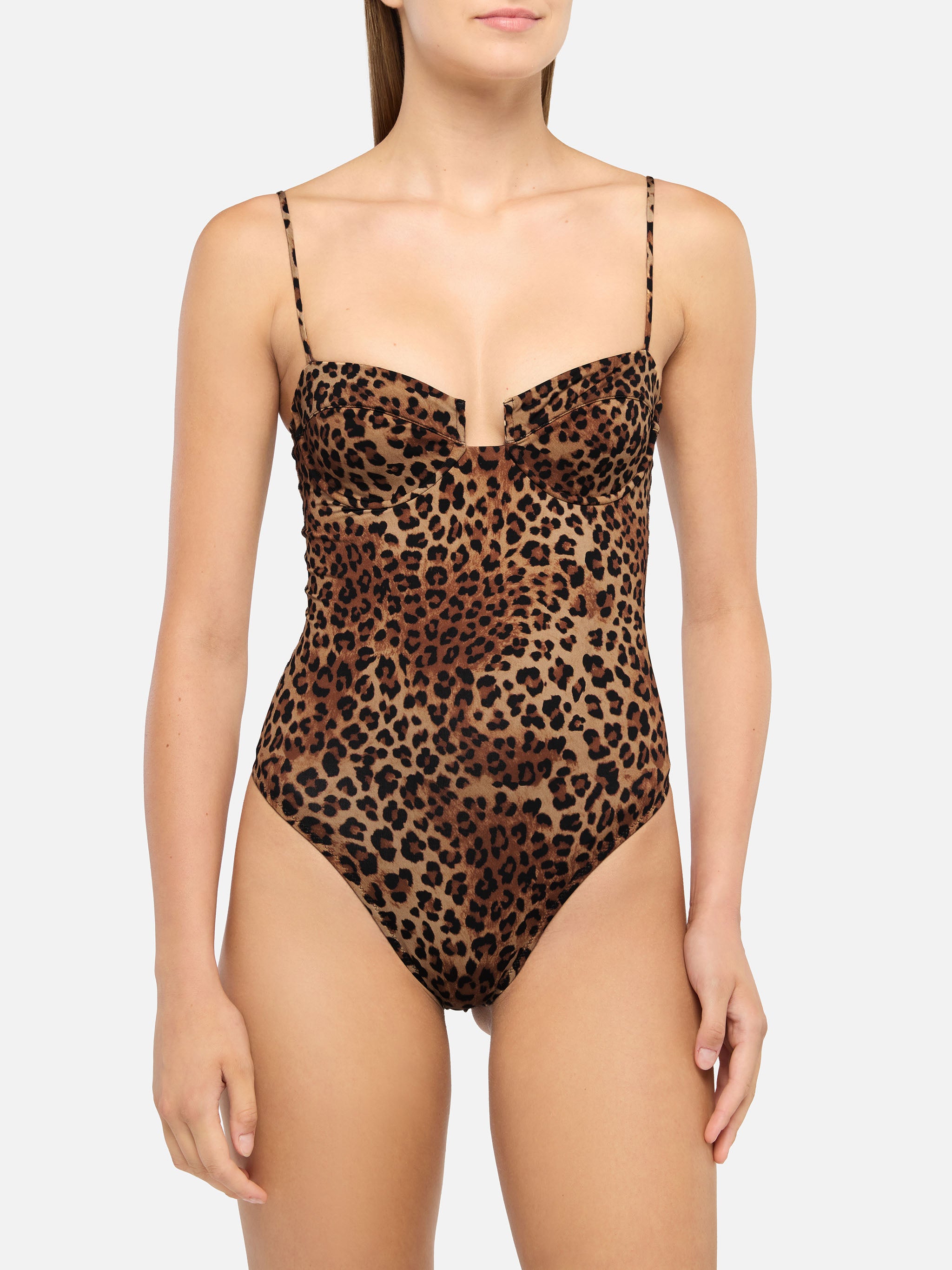 mc2-saint-barth-medea-costume-intero-donna-con-ferretto-marrone-stampa-animalier image 2