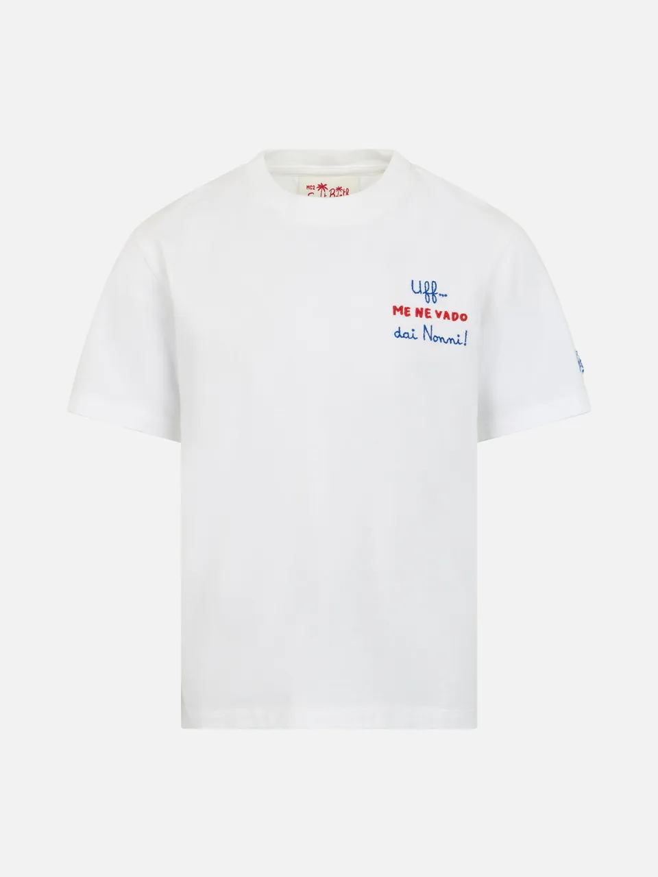 mc2-saint-barth-t-shirt-portofino-jr-bambino-in-cotone-organico-bianca-ricamo-no image 1