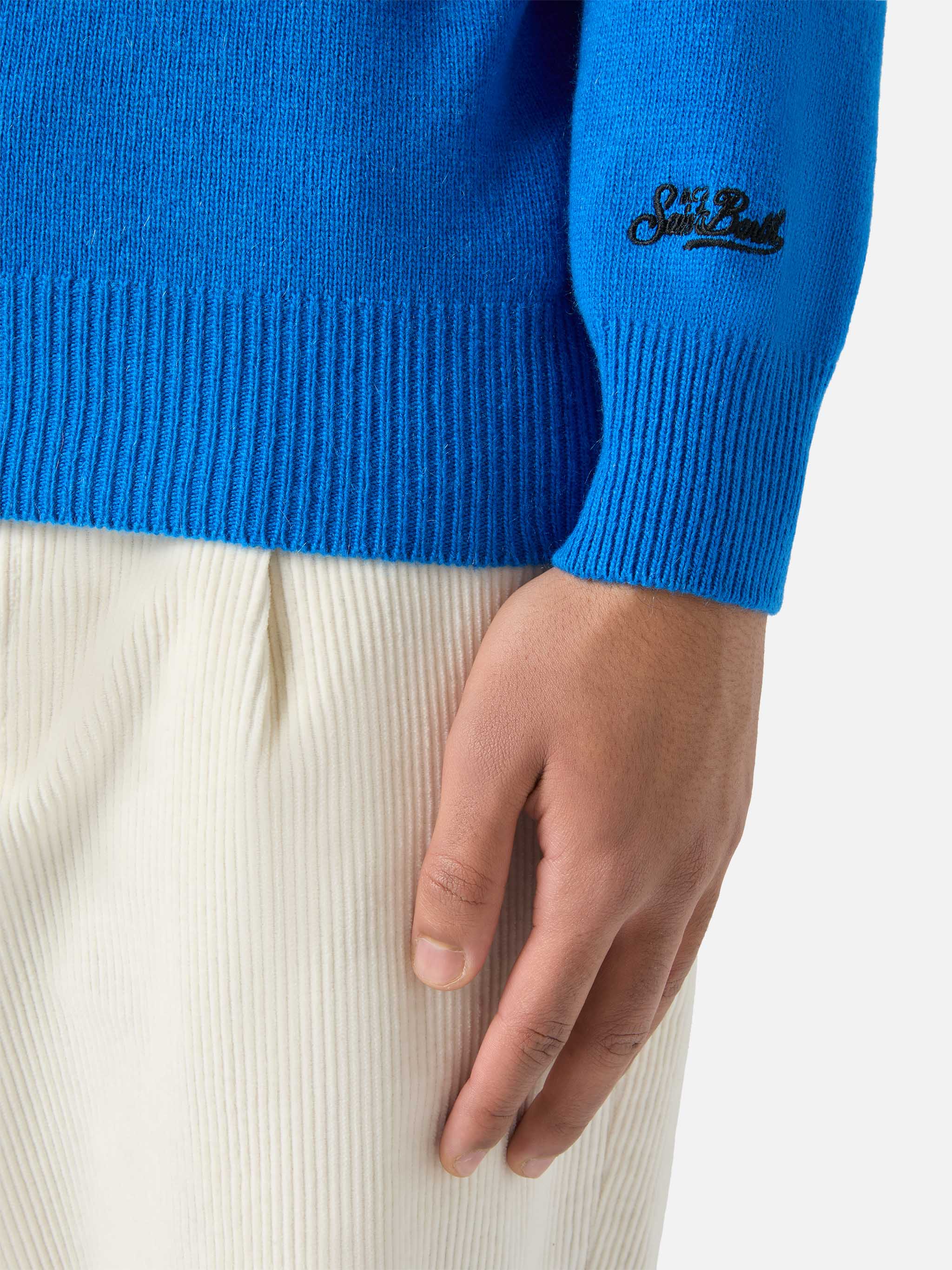mc2-saint-barth-heron-maglione-girocollo-uomo-bluette-jacquard-single image 4