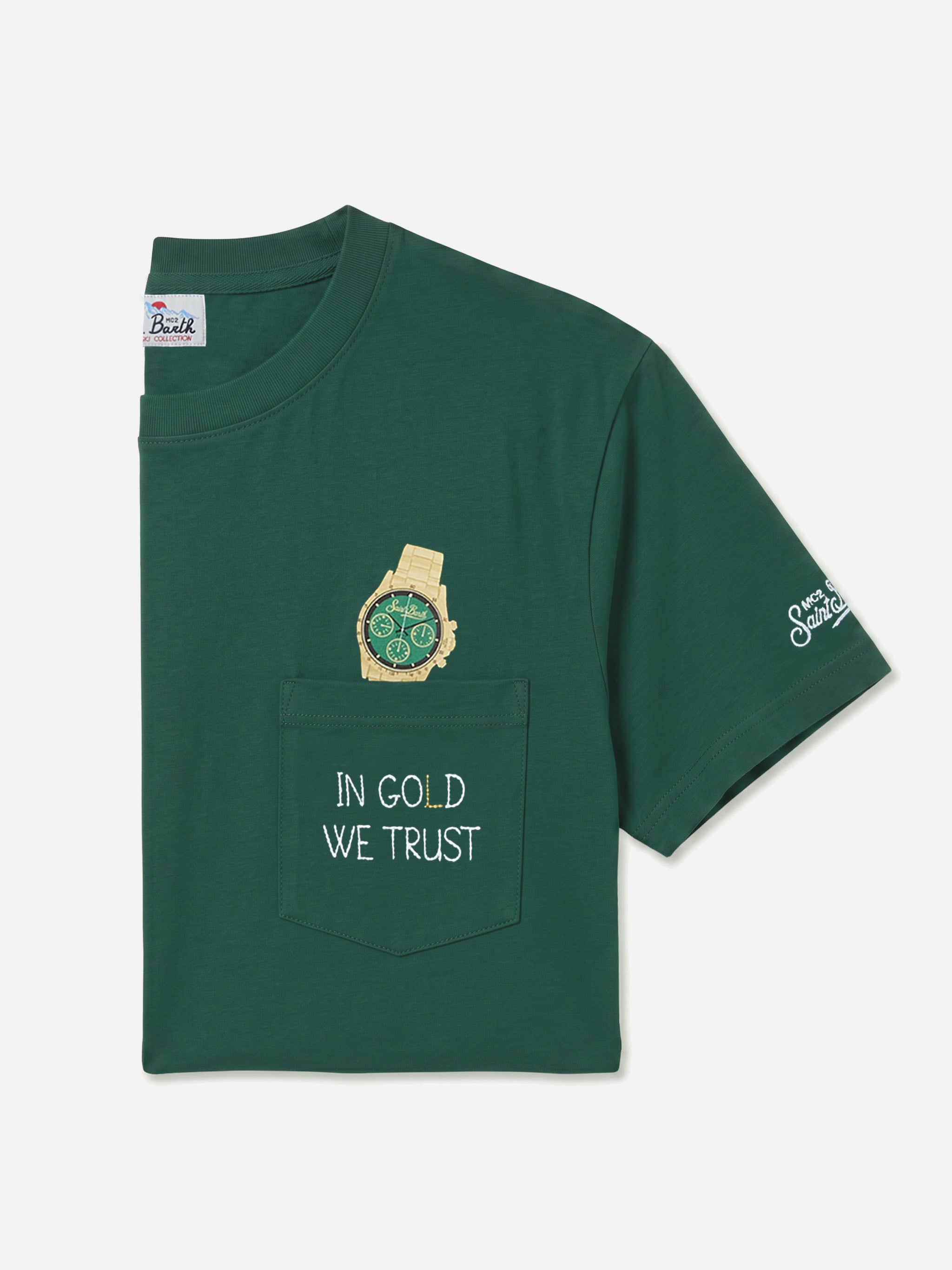mc2-saint-barth-t-shirt-girocollo-connor-uomo-verde-foresta-con-taschino-e-ricam image 1