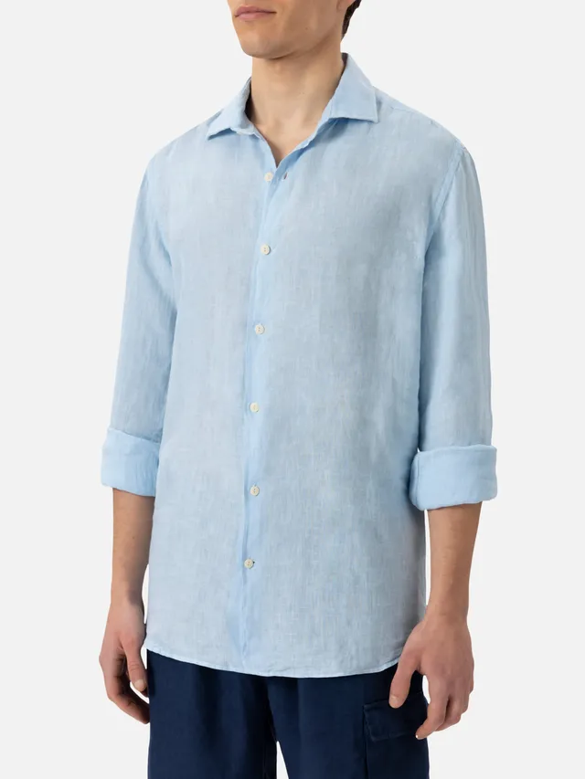 mc2-saint-barth-pamplona-camicia-uomo-in-lino-azzurro image 1