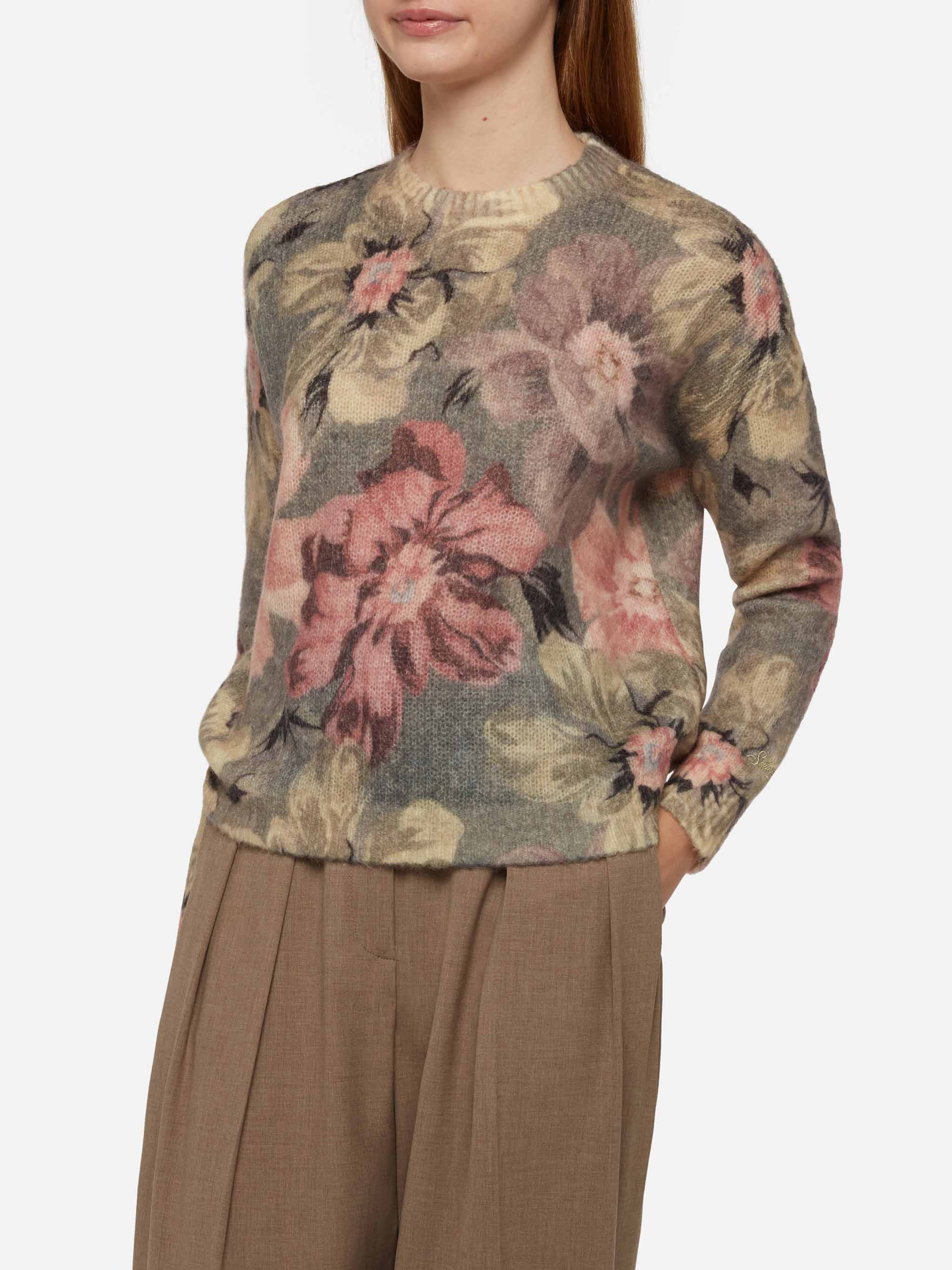 mc2-saint-barth-louise-maglia-donna-in-mohair-con-stampa-floreale-verde image 1