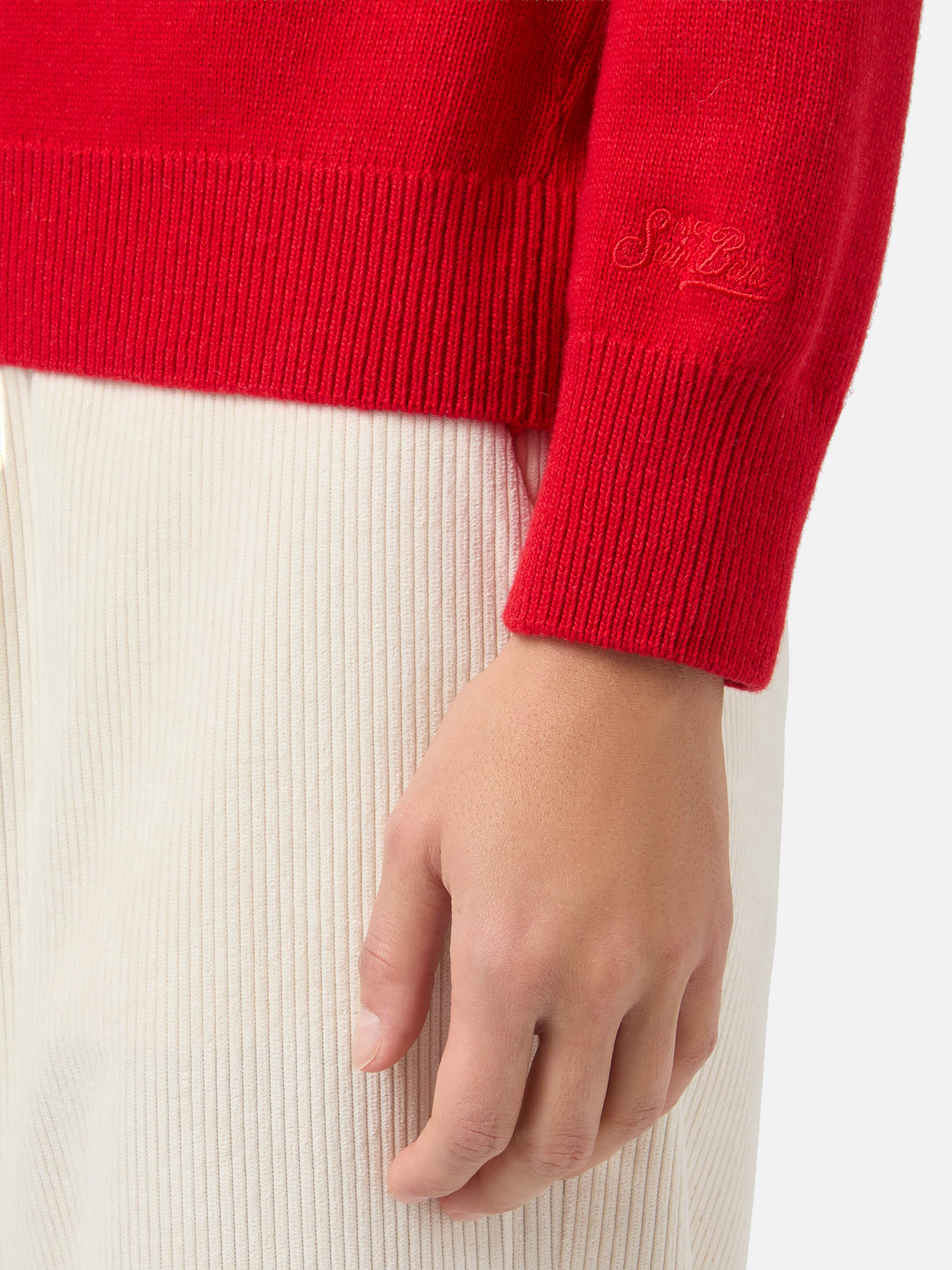 mc2-saint-barth-new-queen-maglione-donna-in-misto-cashmere-rosso-con-jacquard-fa image 4