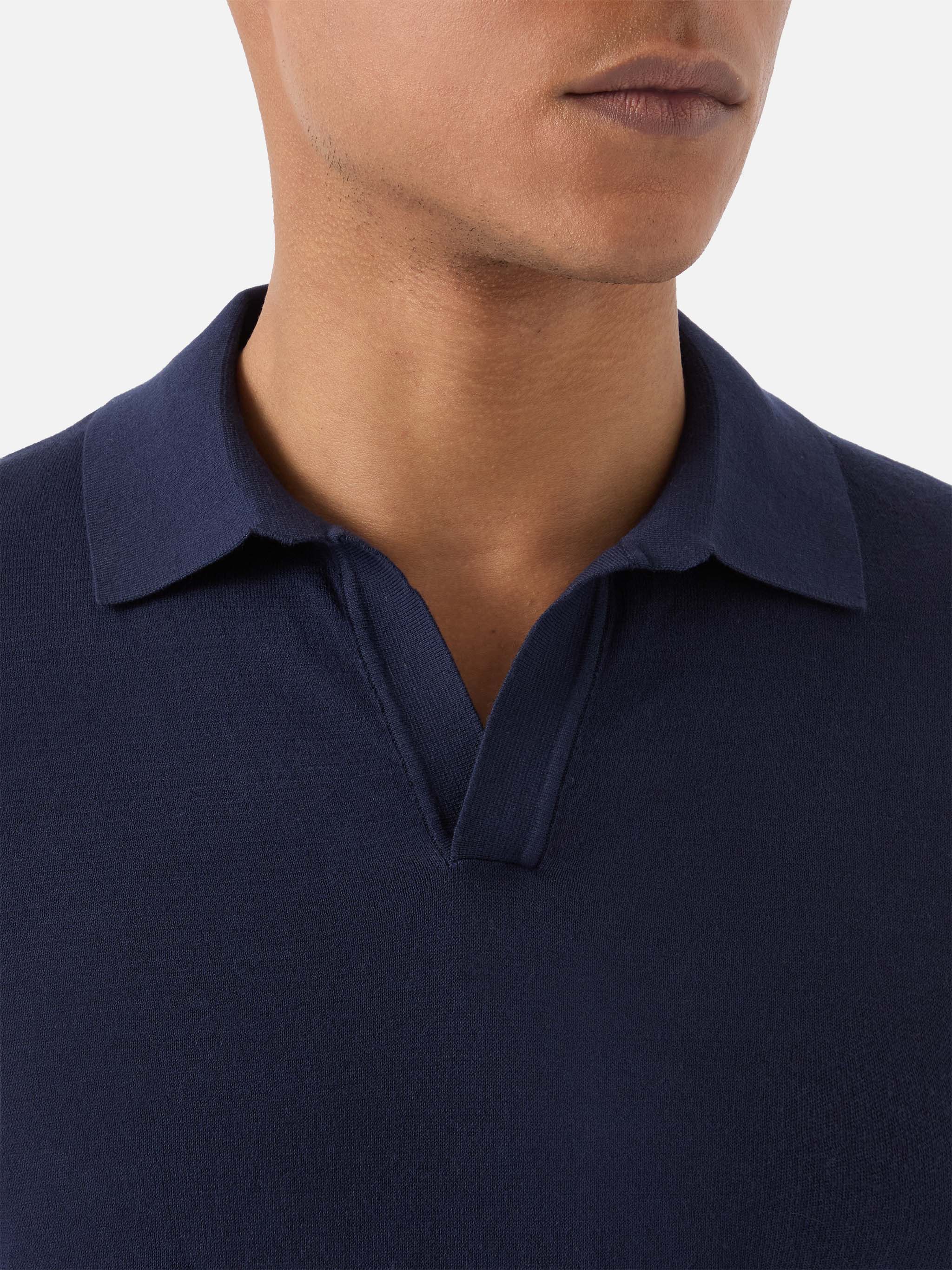mc2-saint-barth-sloan-polo-uomo-cotone-high-twist-blu-navy-maniche-lunghe image 2