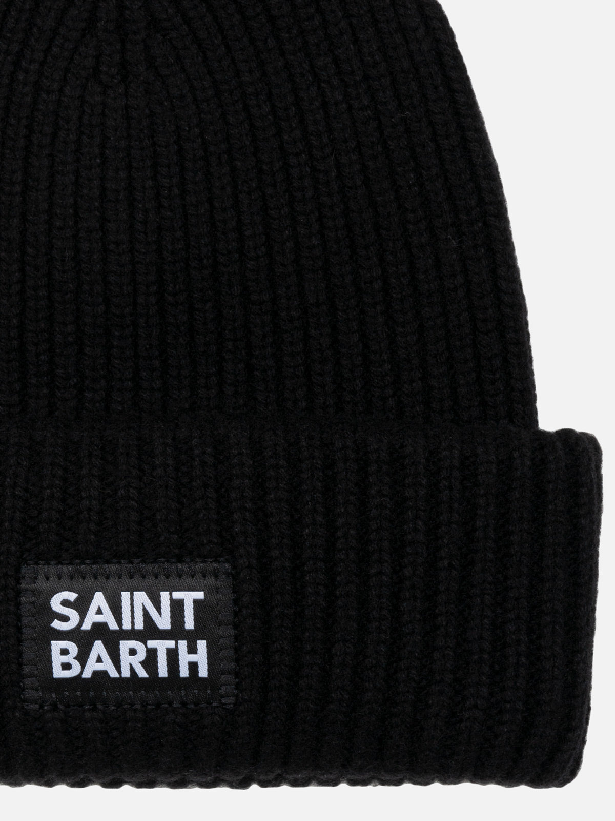 mc2-saint-barth-berry-jr-berretto-nero-a-coste-bambino-con-patch image 3