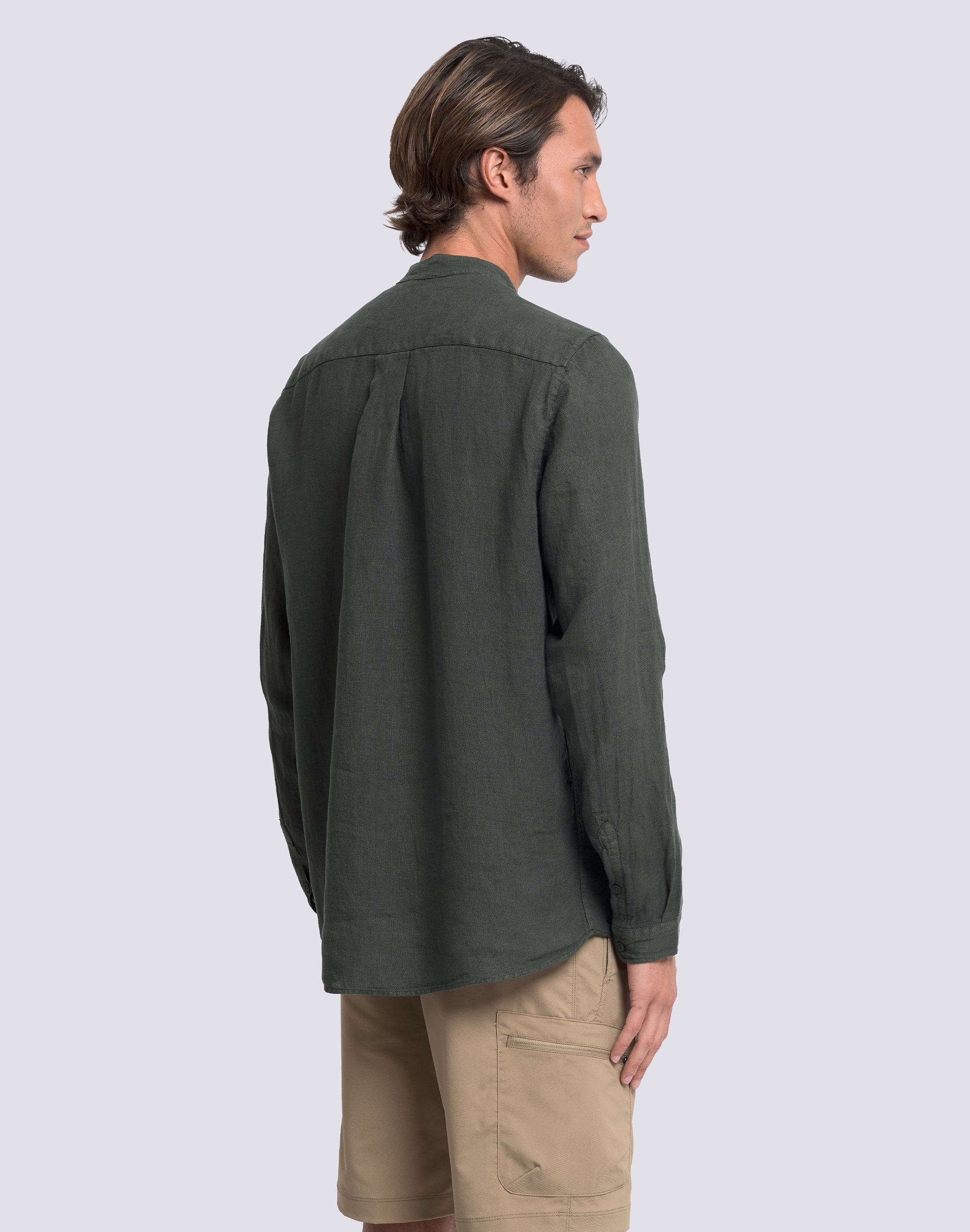 sundek-camicia-uomo-alla-coreana-in-lino-tinto-capo image 5