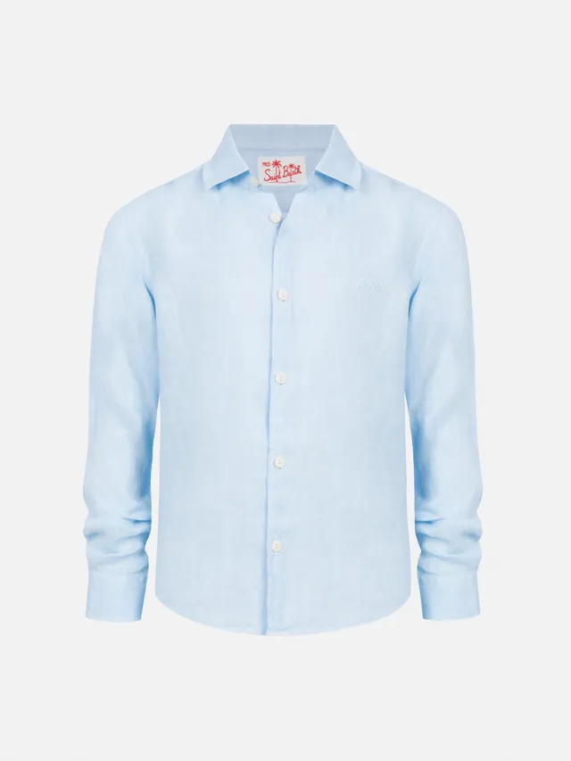 mc2-saint-barth-agnes-camicia-bambino-in-lino-azzurro-2 image 1