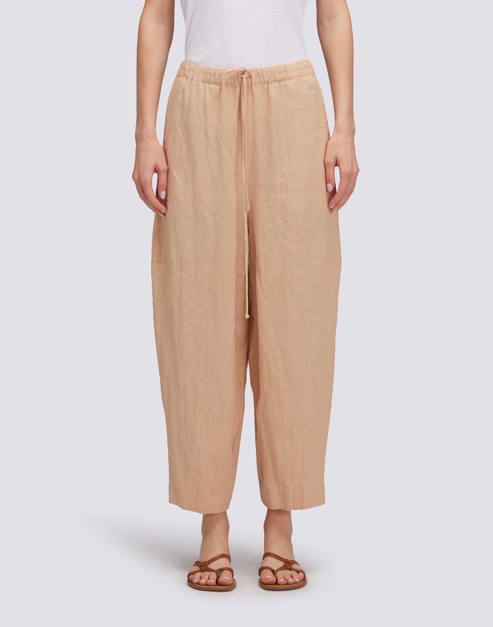 sundek-pantaloni-lunghi-in-lino-donna-con-vita-elasticizzata image 1