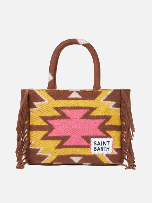 mc2-saint-barth-colette-borsa-blanket-stampa-etnica-marrone-30x22x12-cm image 1
