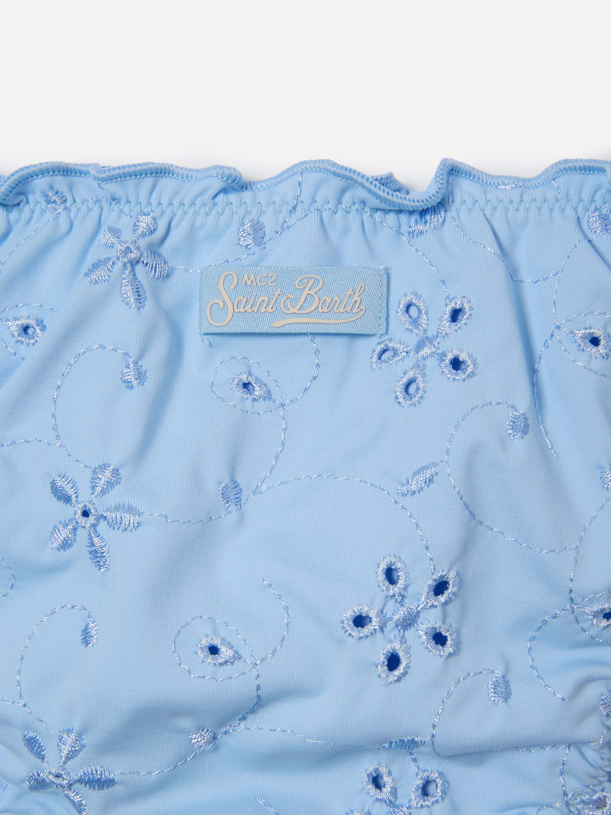 mc2-saint-barth-cris-bikini-bambina-sangallo-azzurro-bordi-arricciati image 3