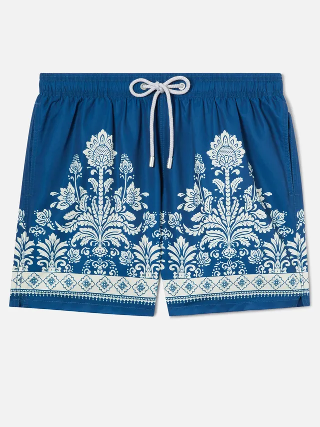 mc2-saint-barth-gustavia-costume-mare-uomo-blu-stampa-floreale-ornamentale image 1