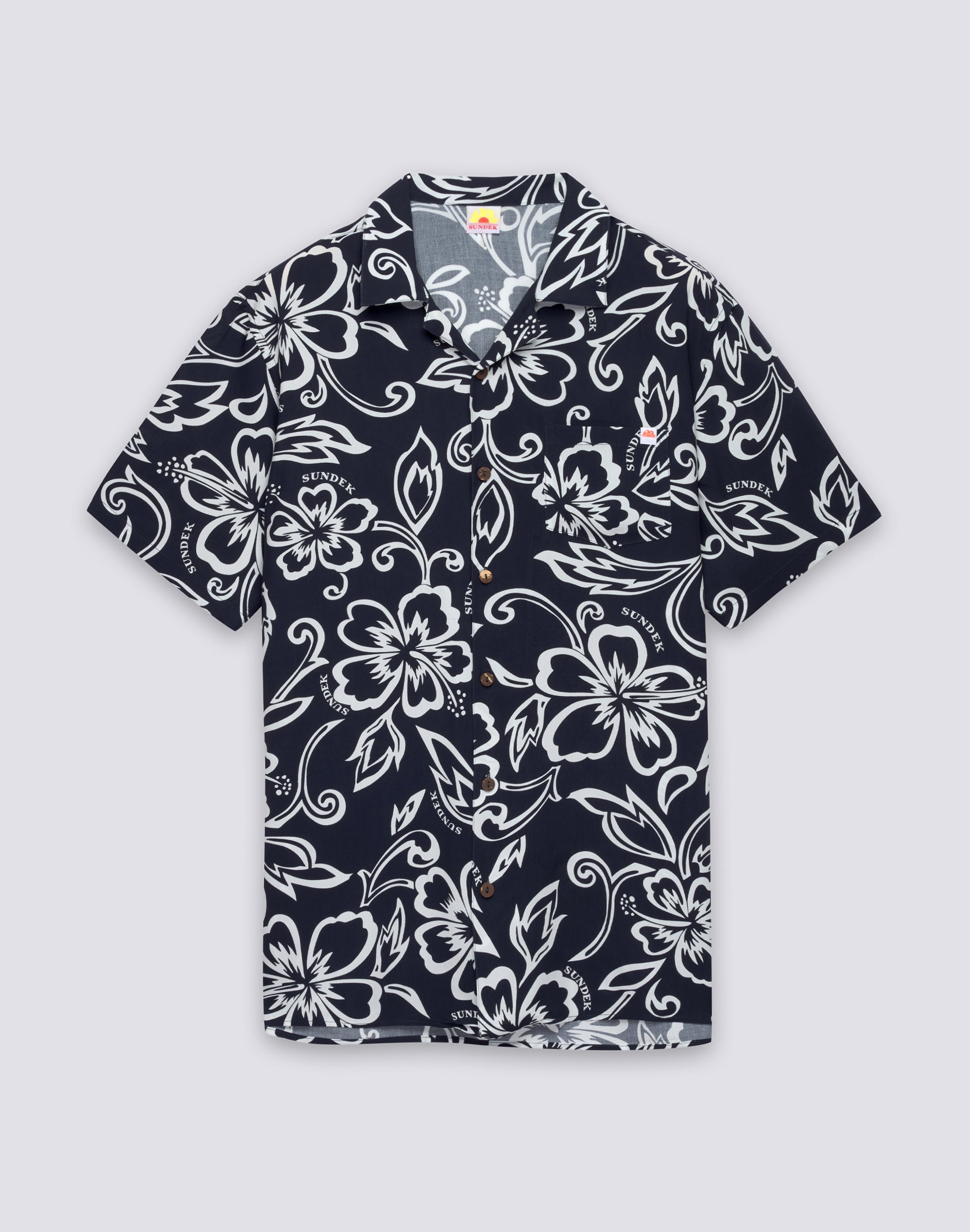 sundek-camicia-uomo-stampata-bowling-in-viscosa-popeline-maniche-corte image 1