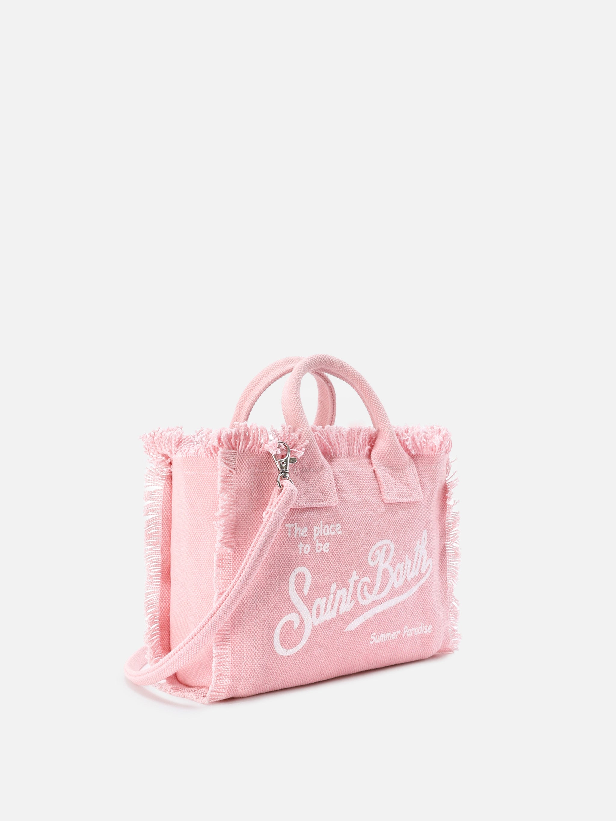 mc2-saint-barth-borsa-vanity-mini-in-canvas-rosa-tinta-unita-con-frange image 3