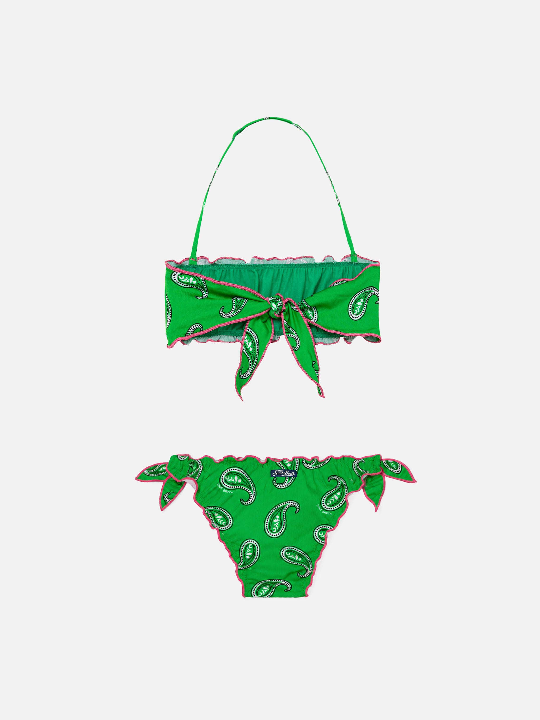 mc2-saint-barth-bikini-bambina-a-fascia-con-stampa-paisley-verde-bordi-arricciat image 2