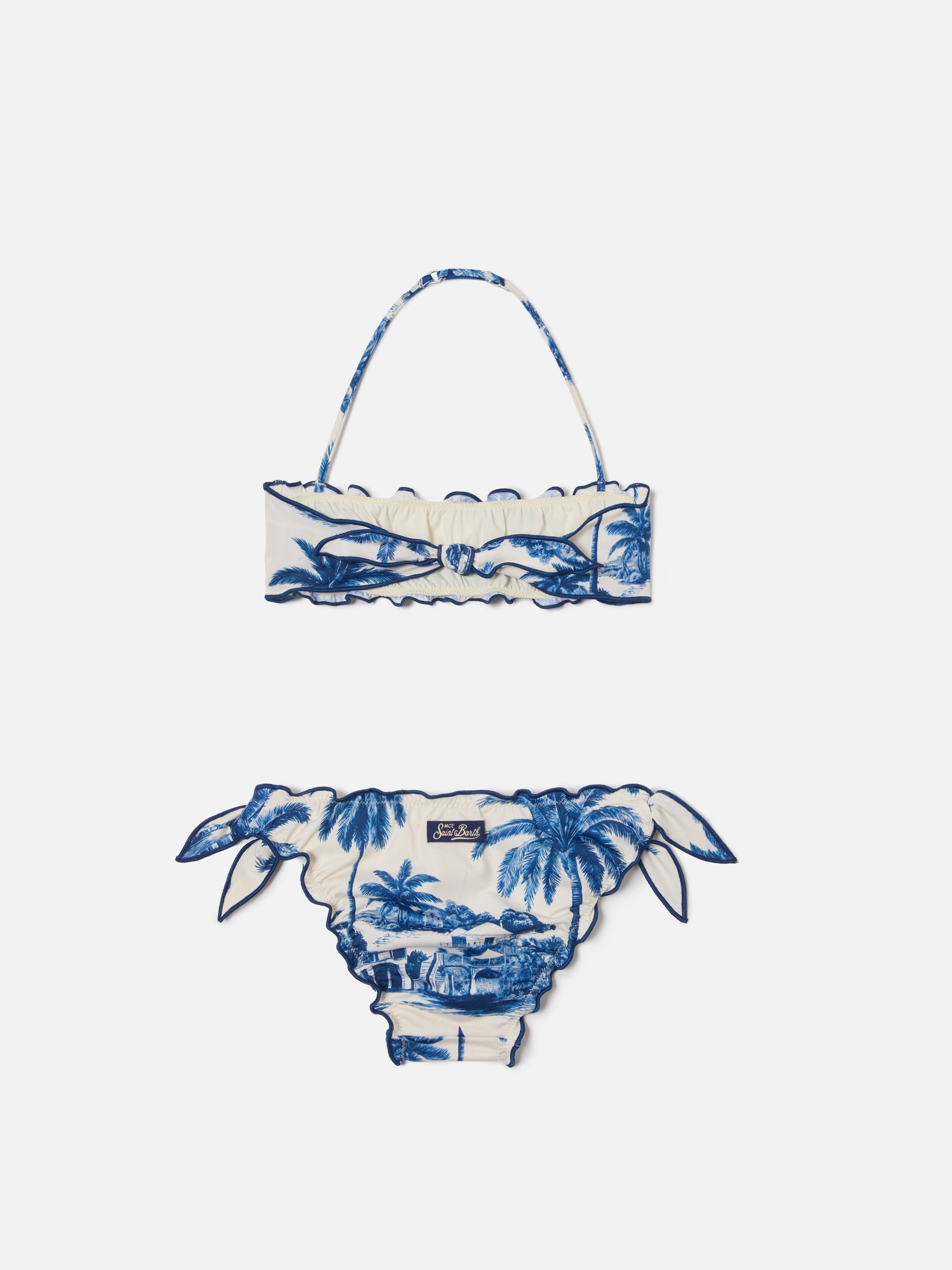 mc2-saint-barth-emy-bikini-da-bambina-con-stampa-toile-de-jouy-blu image 2
